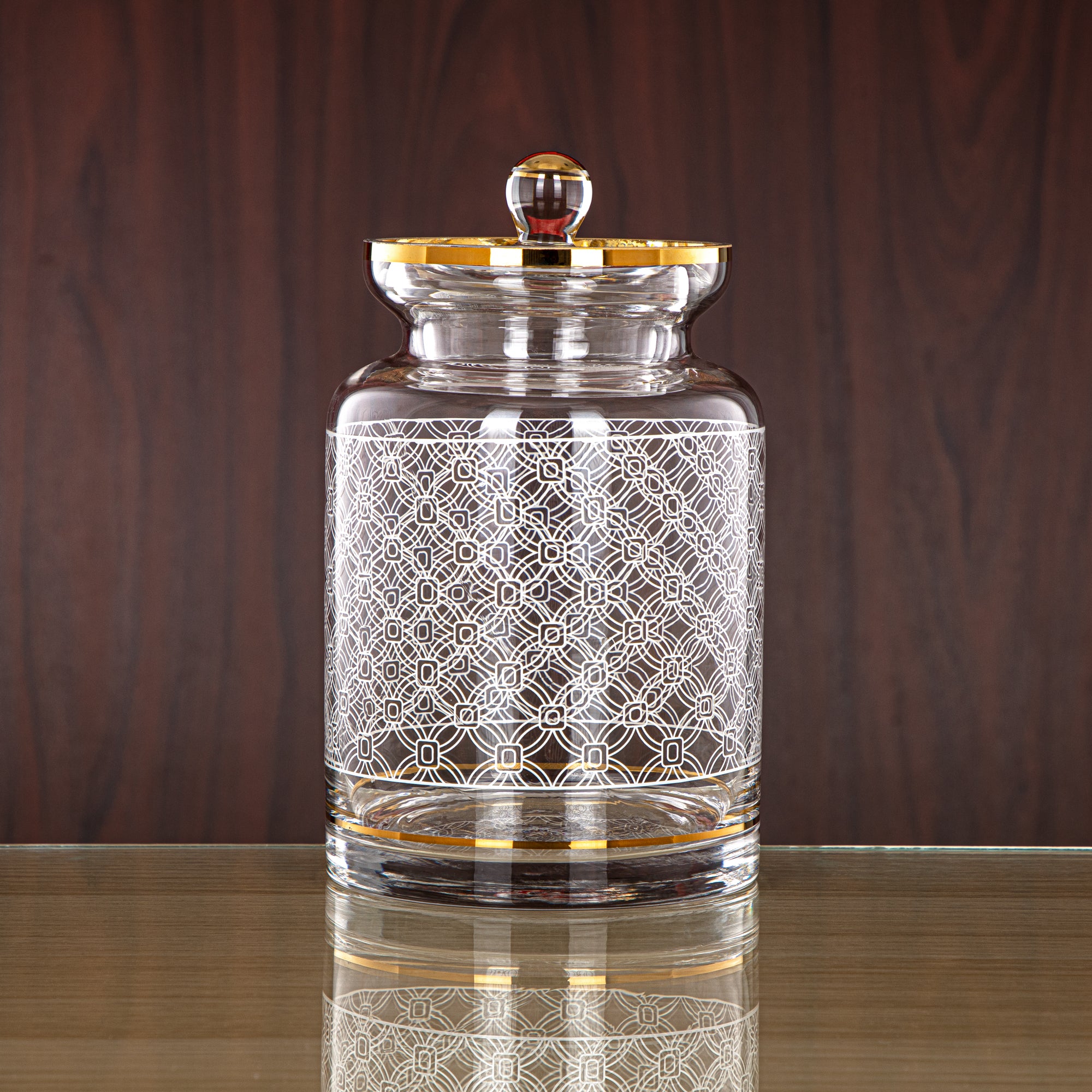 وعاء حلوى زجاجي من المرجان 1200 مل - 0185T-SFY