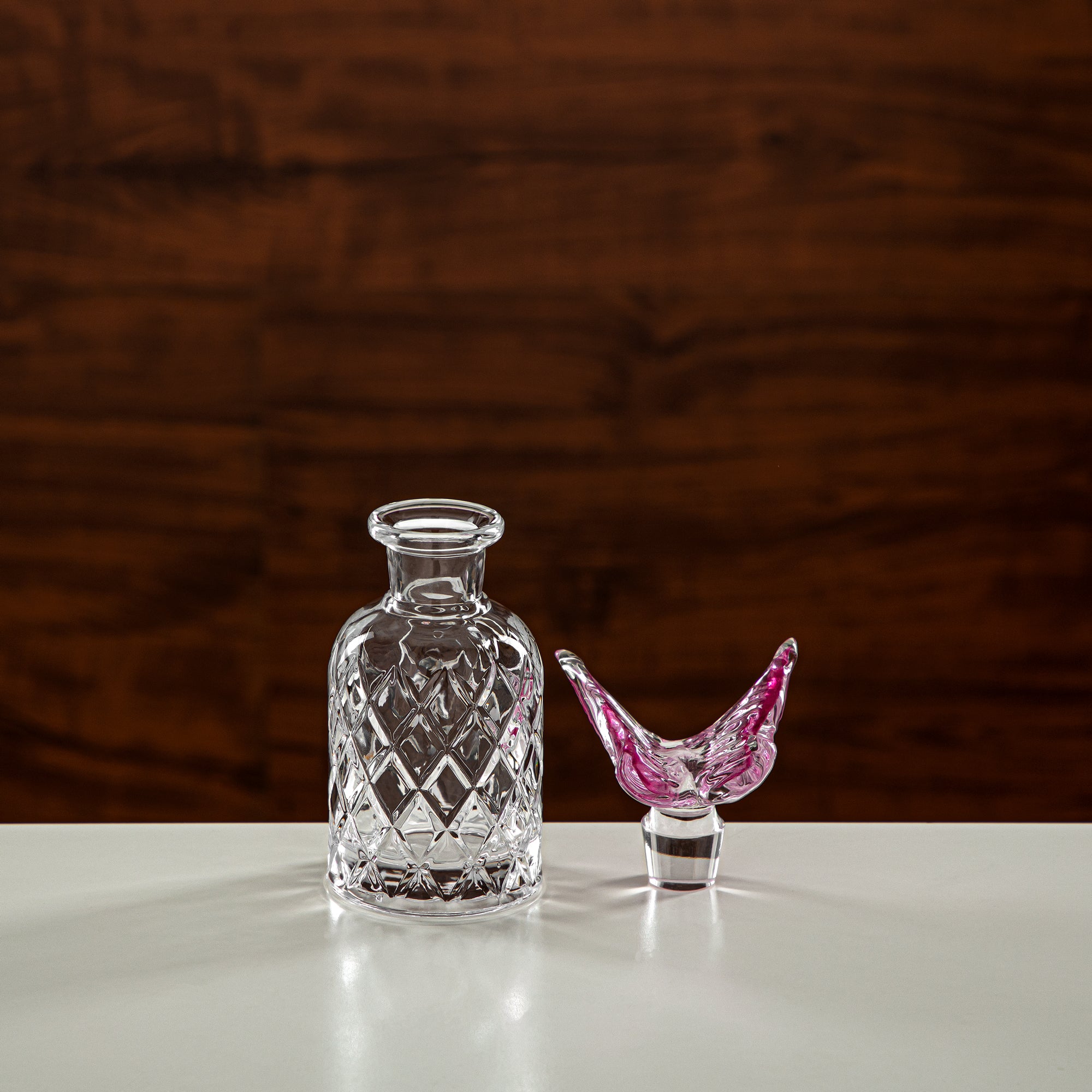 زجاجة عطر المرجان 140 مل زجاج شفاف ووردي (42304-111-BG) فن العود