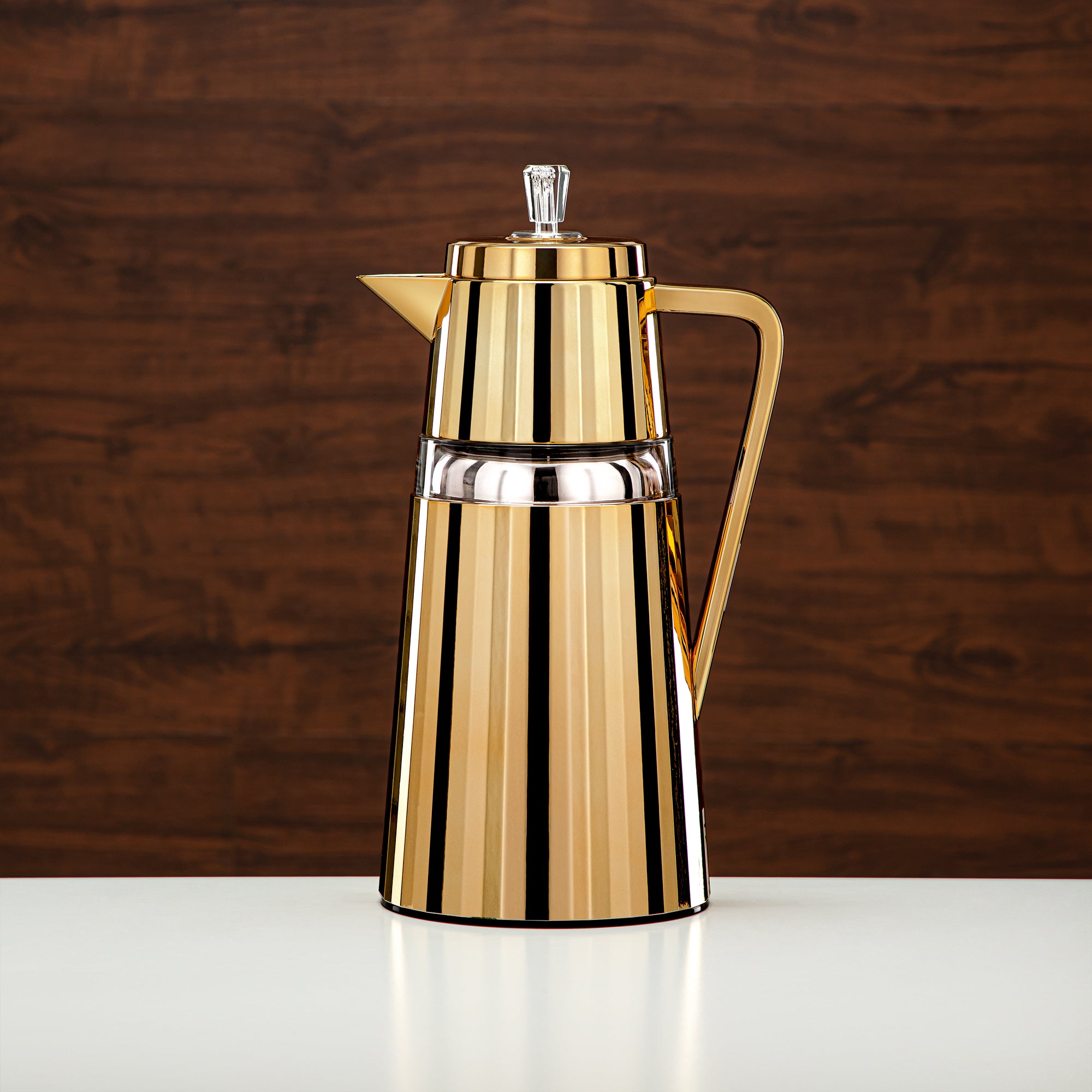 المرجان طقم ترامس قطعتان ذهبي وشفاف - C77-GA