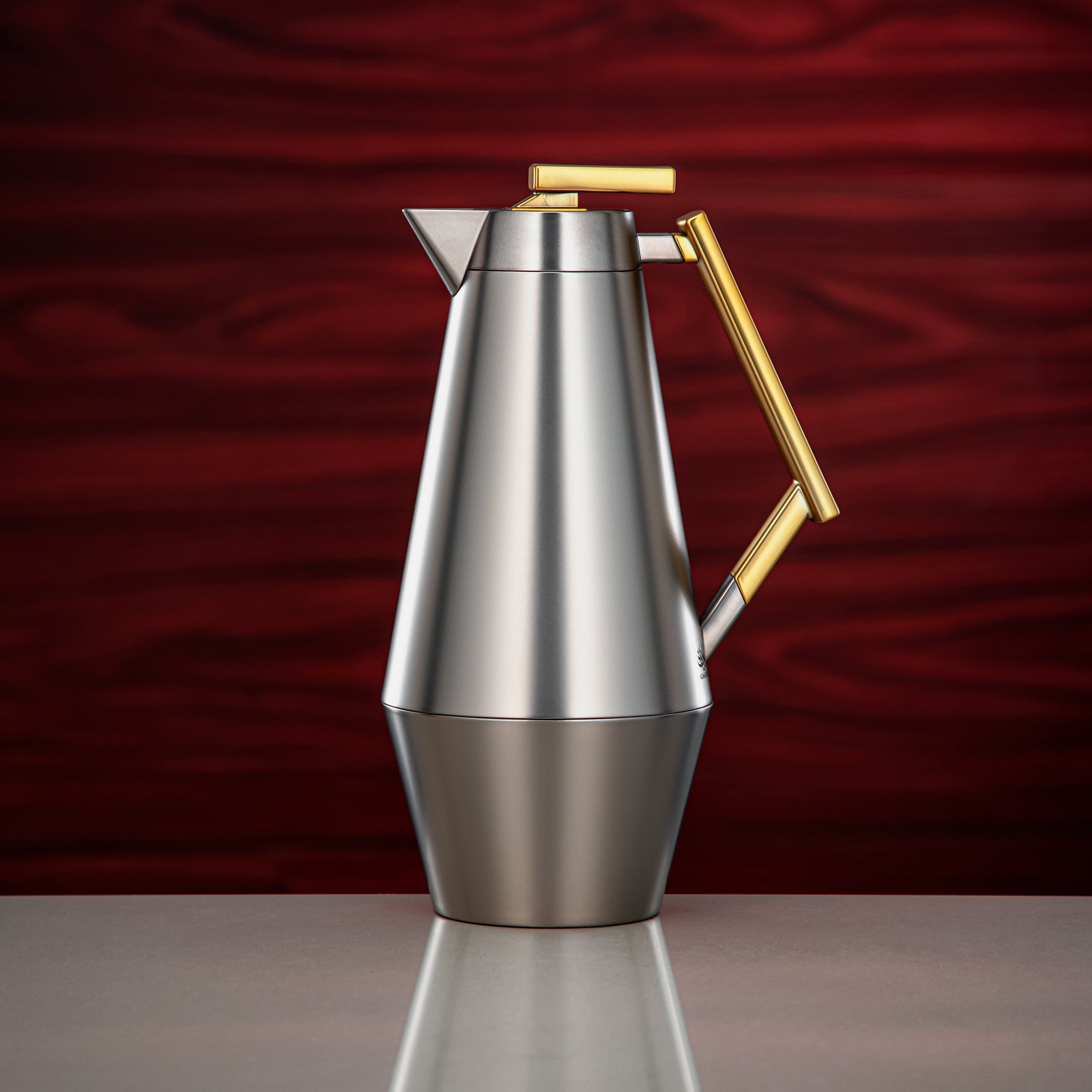 Almarjan Vacuum Flask Set 0.7L & 1L Matt Nickel & Matt Gold