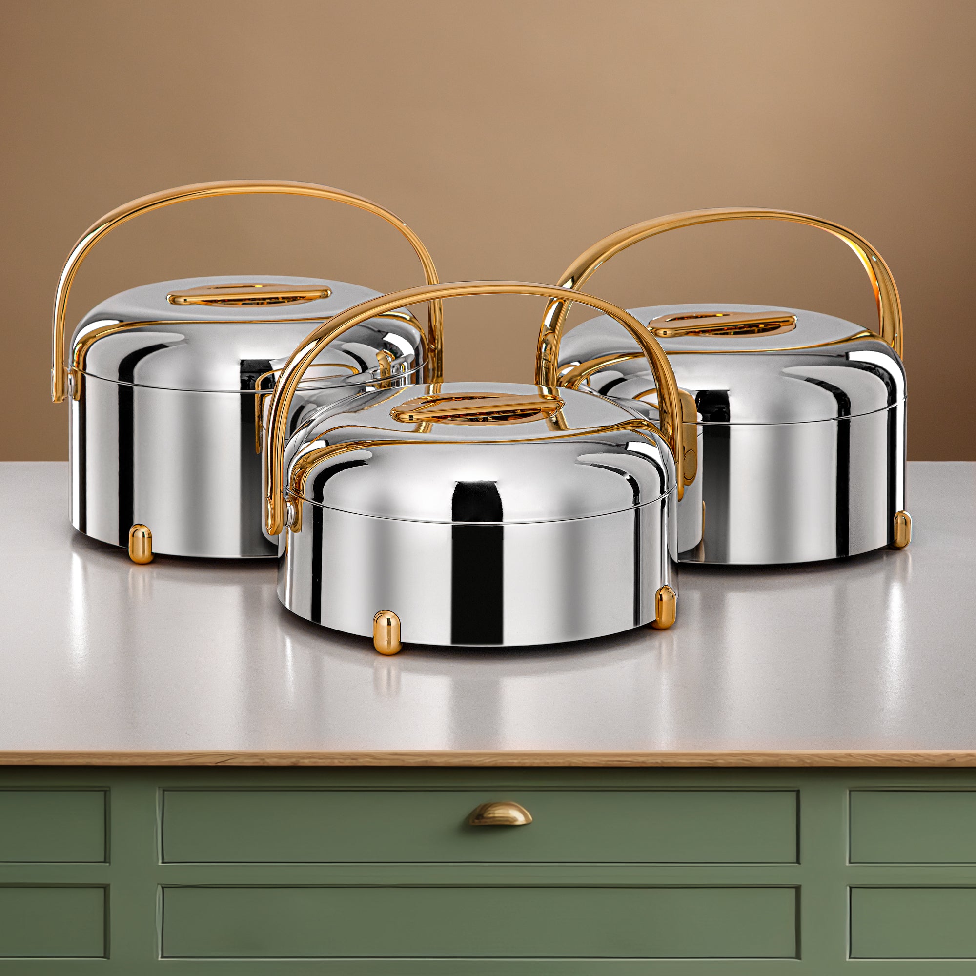 طقم تقديم المرجان ٢٤ قطعة فضي وذهبي