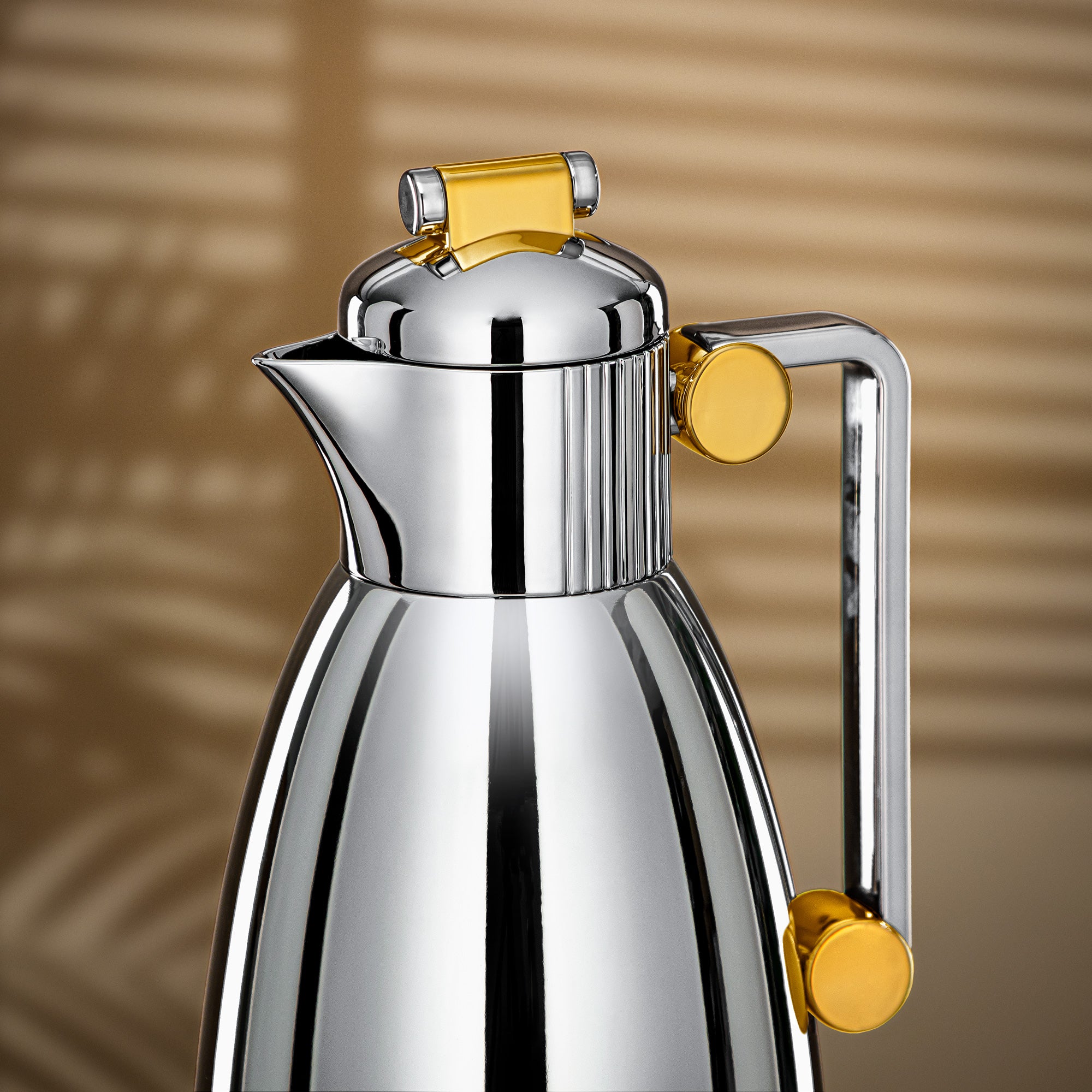 Almarjan Vacuum Flask Set 0.7L & 1L Silver & Gold