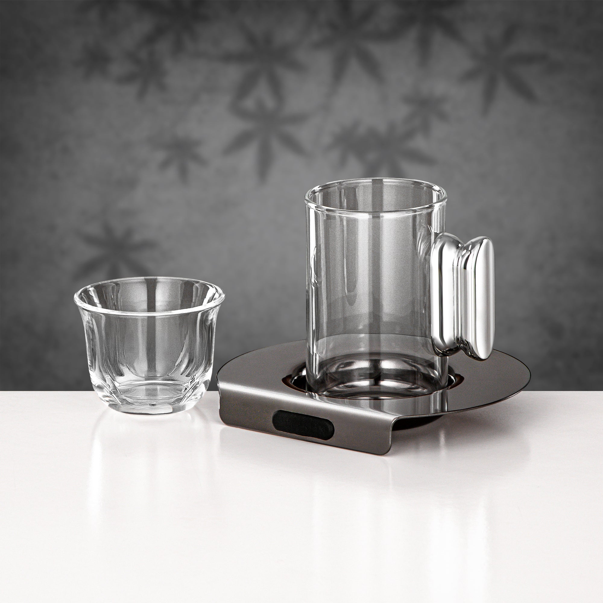 Almarjan 21 Pieces Tea & Coffee Set, Gun Black & Silver