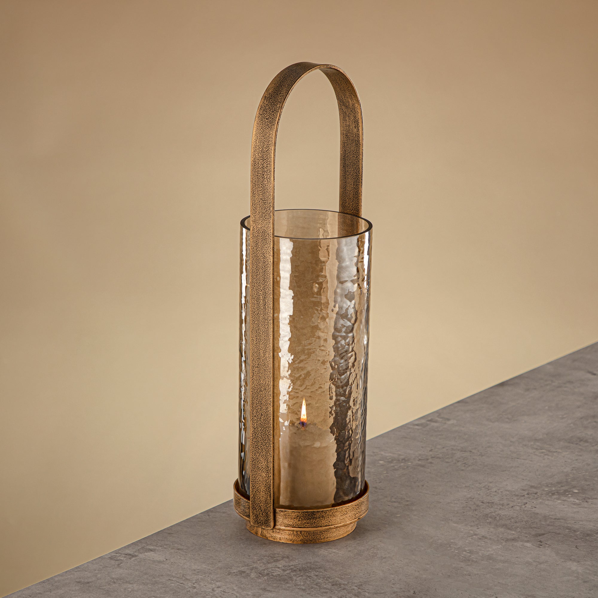 فانوس المرجان هوريكان 42 سم ذهبي عتيق