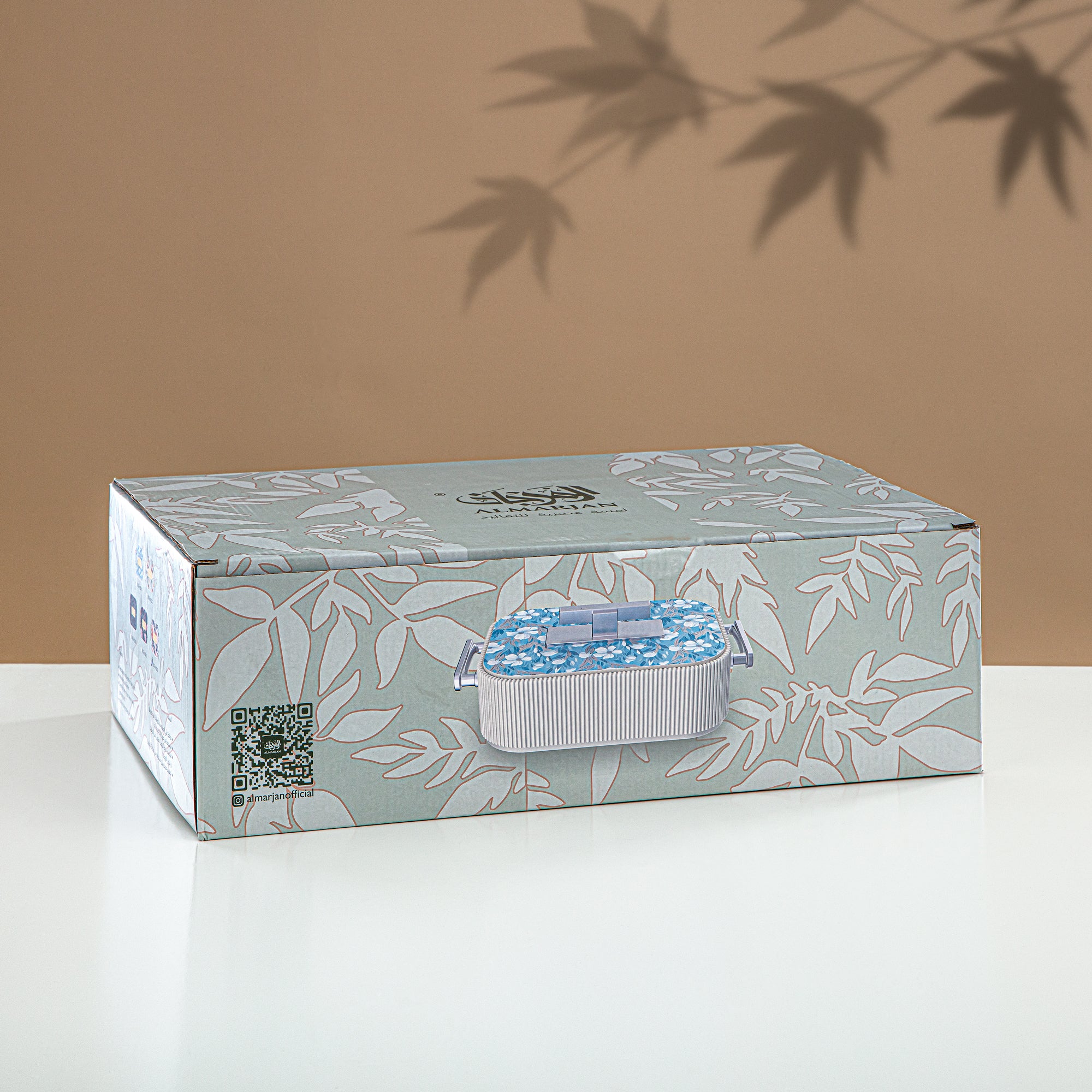 حرارات المرجان ABS، 4000 مل، بيج مزهر وفضي مطفي (HP06-400SP-AZ03S) - تقديم أنيق