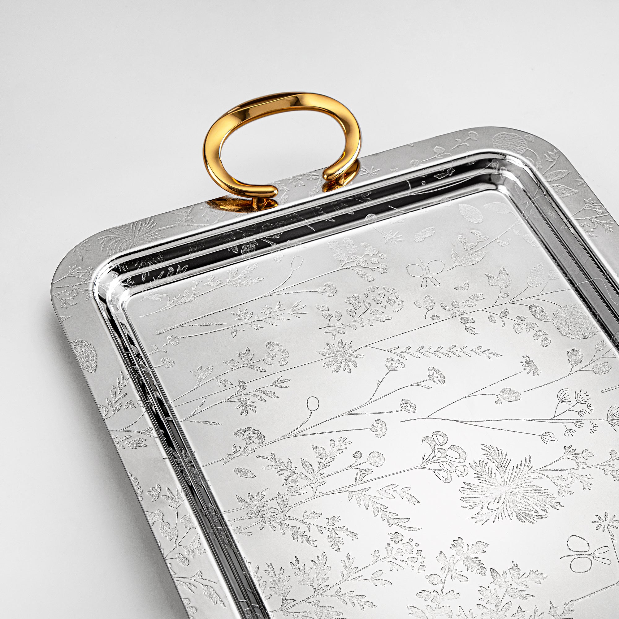 طقم صواني تقديم المارجان - 3 قطع، فضي وذهبي (HT2408004) | رمضان والعيد