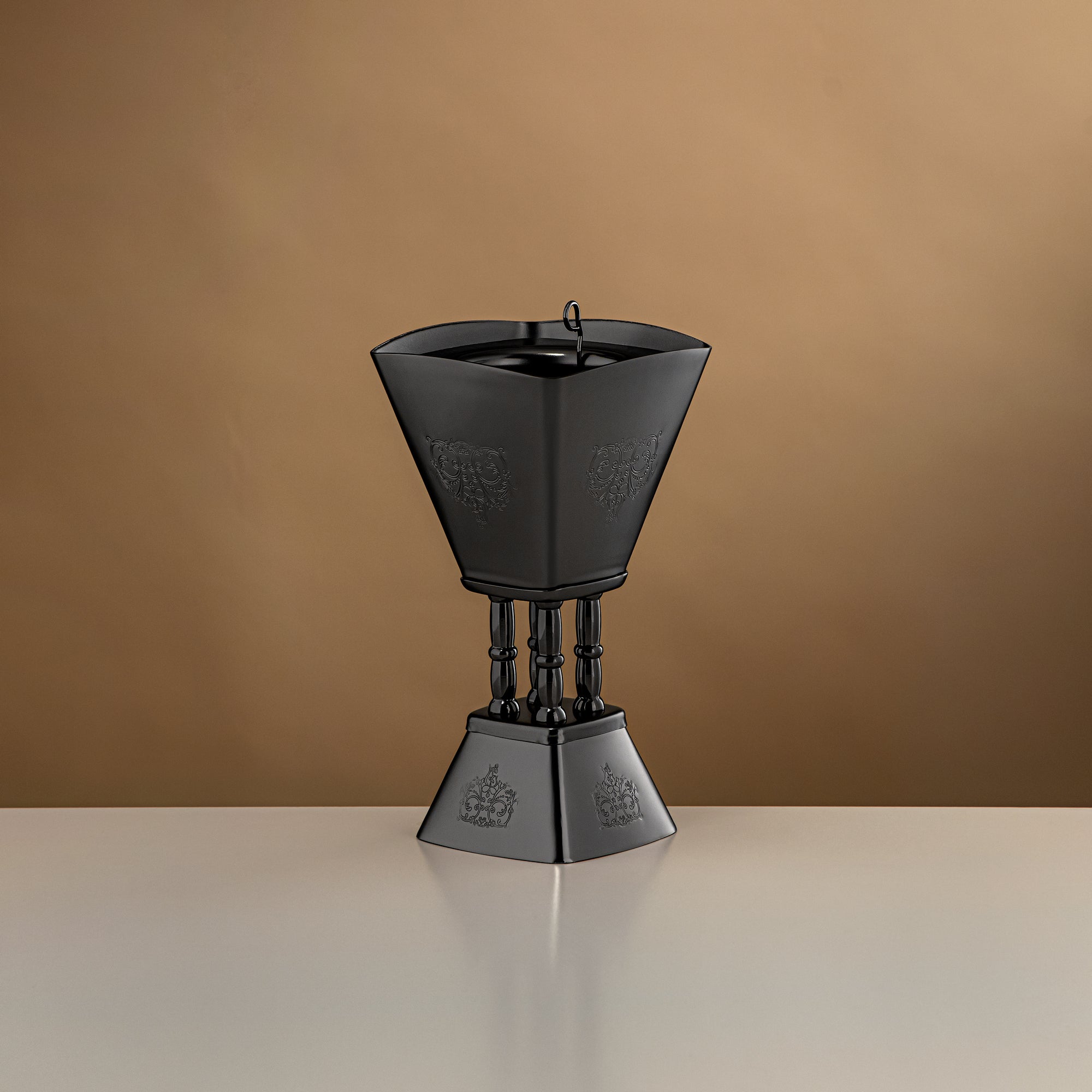 المرجان مبخرة بخور 20 سم أسود غير لامع - HT2506081