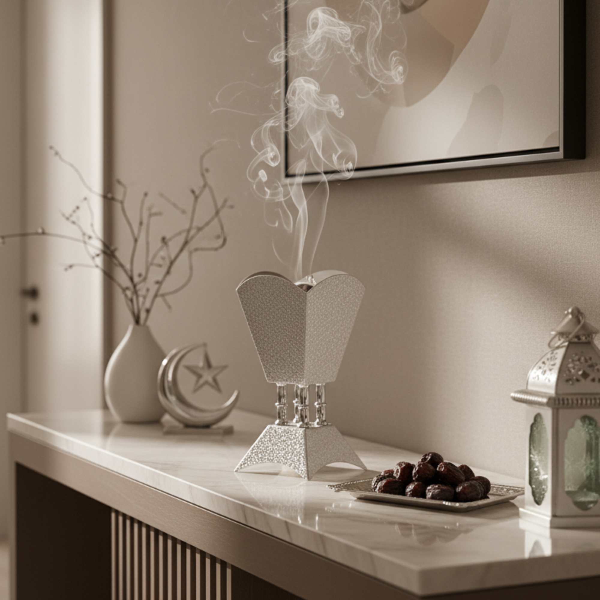 Almarjan Incense Burner Silver 23.5cm