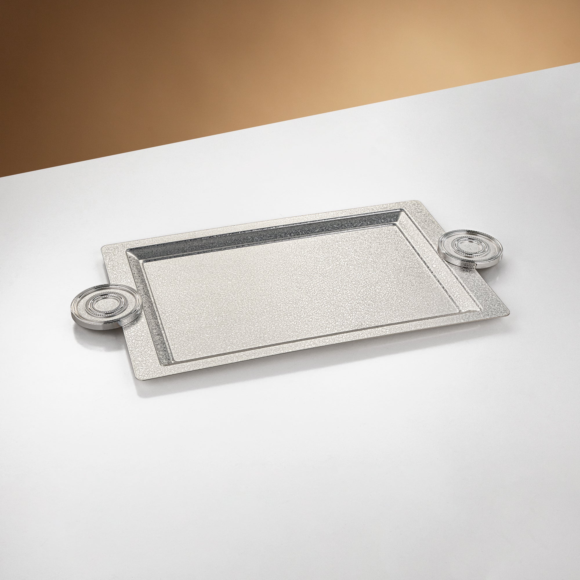 صينية تقديم المرجان 54 سم فضي متشقق