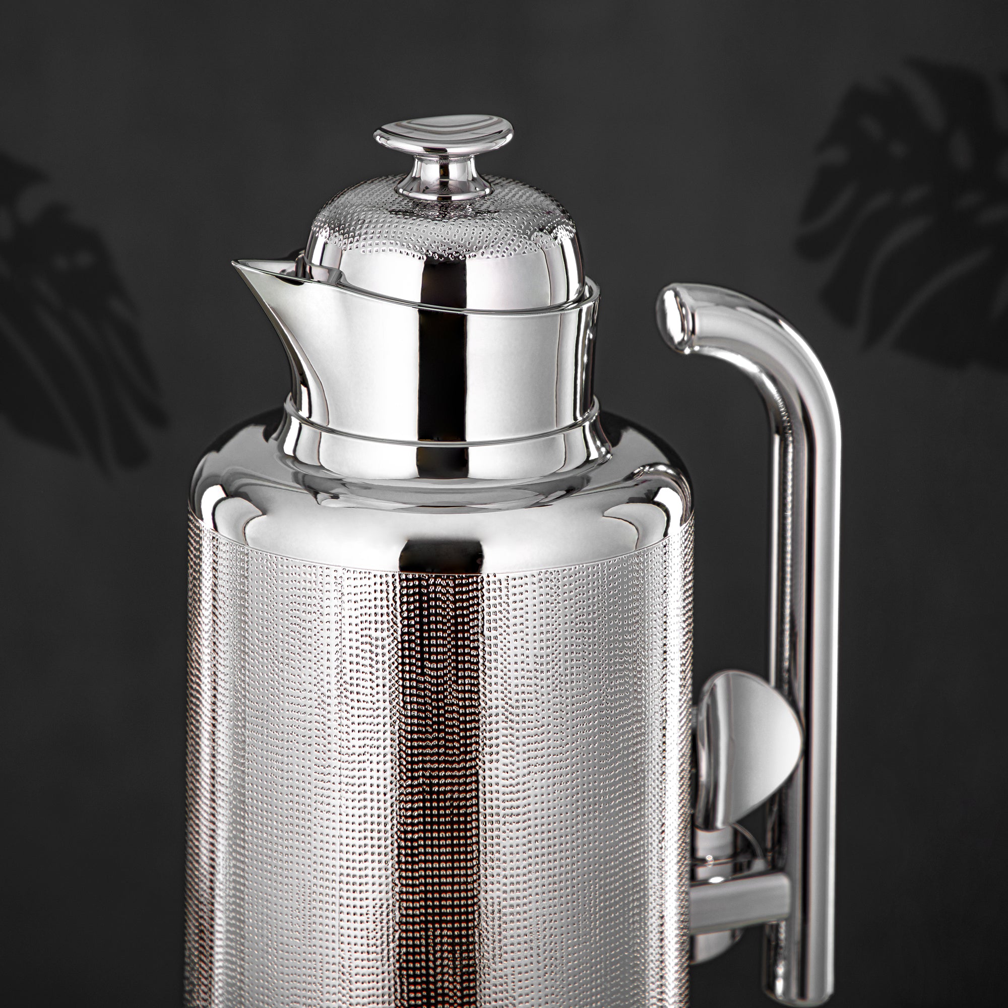 Almarjan Vacuum Flask Set, ABS, Push Button, 1L + 1L, Silver (IZ-S) - Modern Elegance