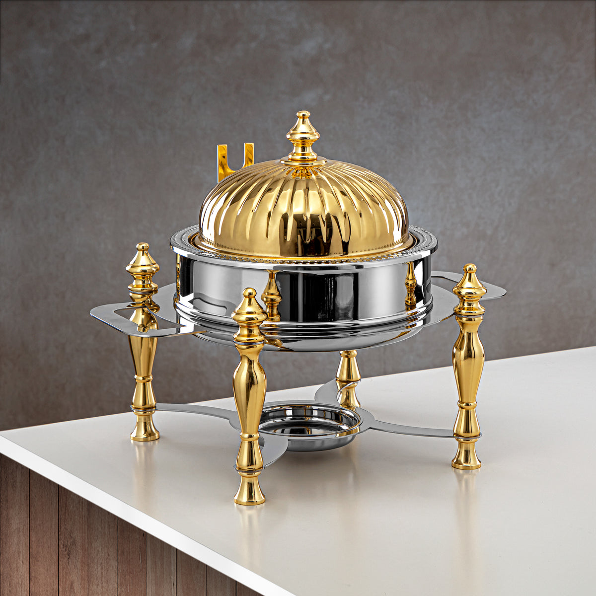 Almarjan 1 Part Chaffing Dish Silver & Gold - MD-0423 B