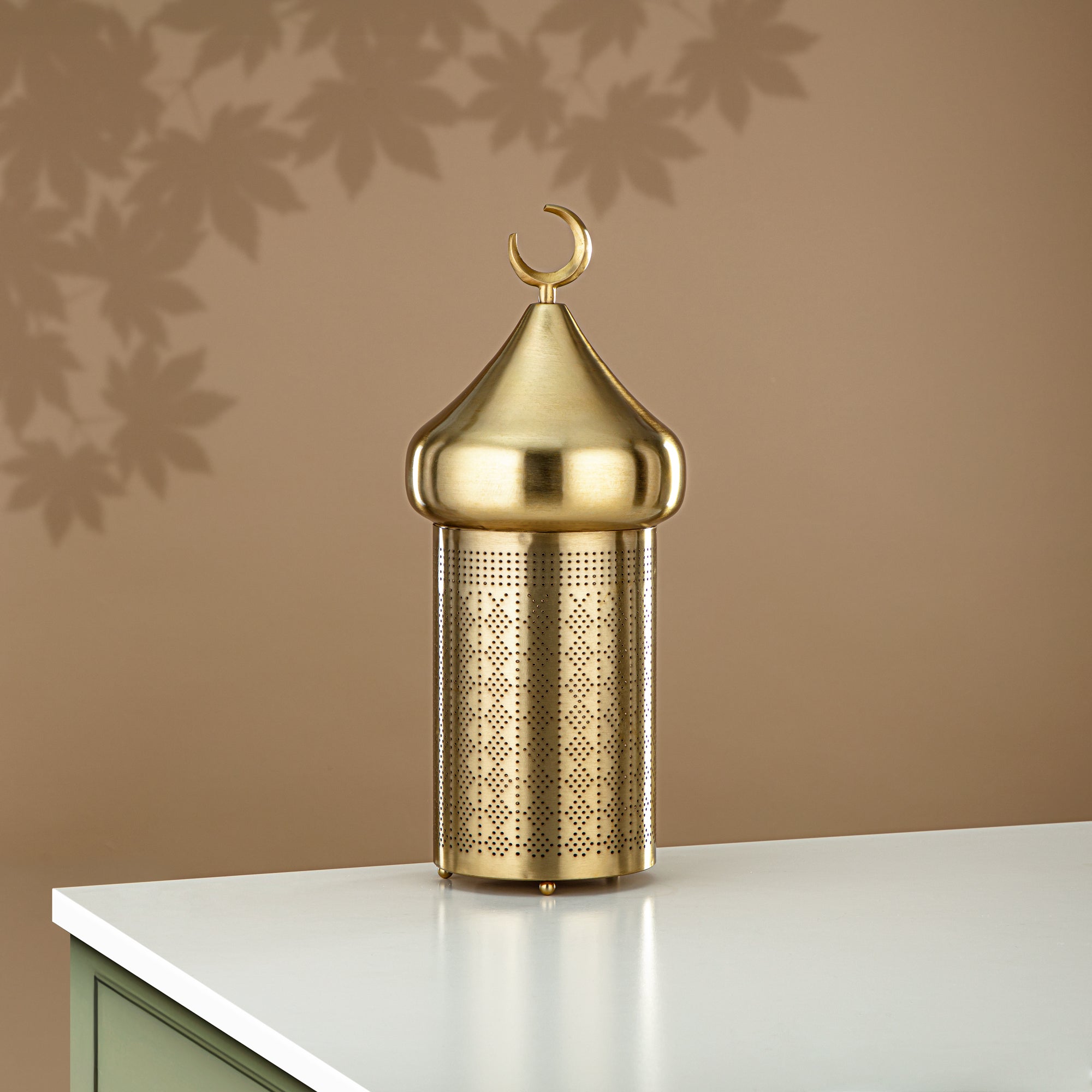 حامل الشموع المعطر من المرجان، 41 سم، ذهب مات (MD-3033 B) - زينة رمضان