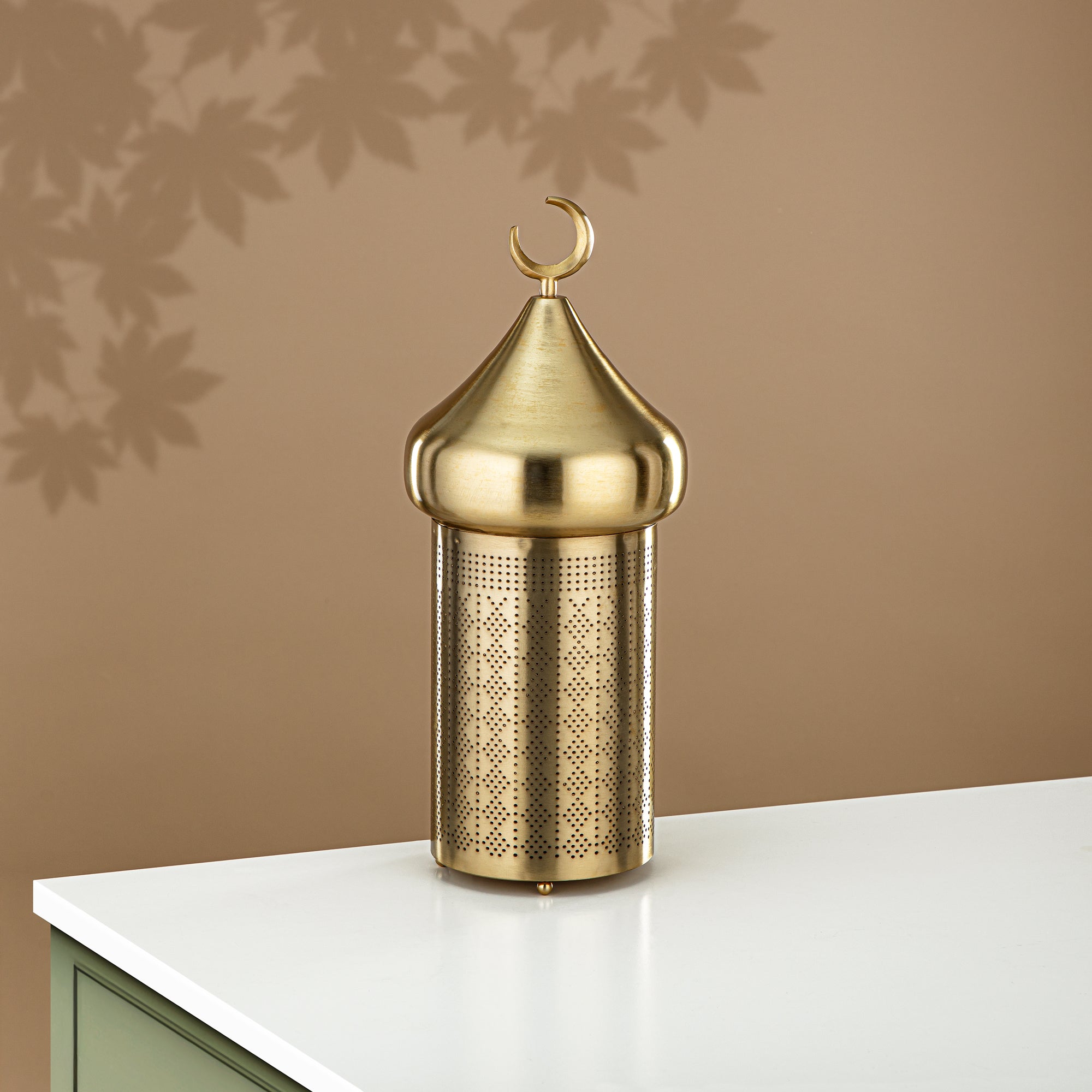 حامل الشموع المعطر من المرجان، 41 سم، ذهب مات (MD-3033 B) - زينة رمضان