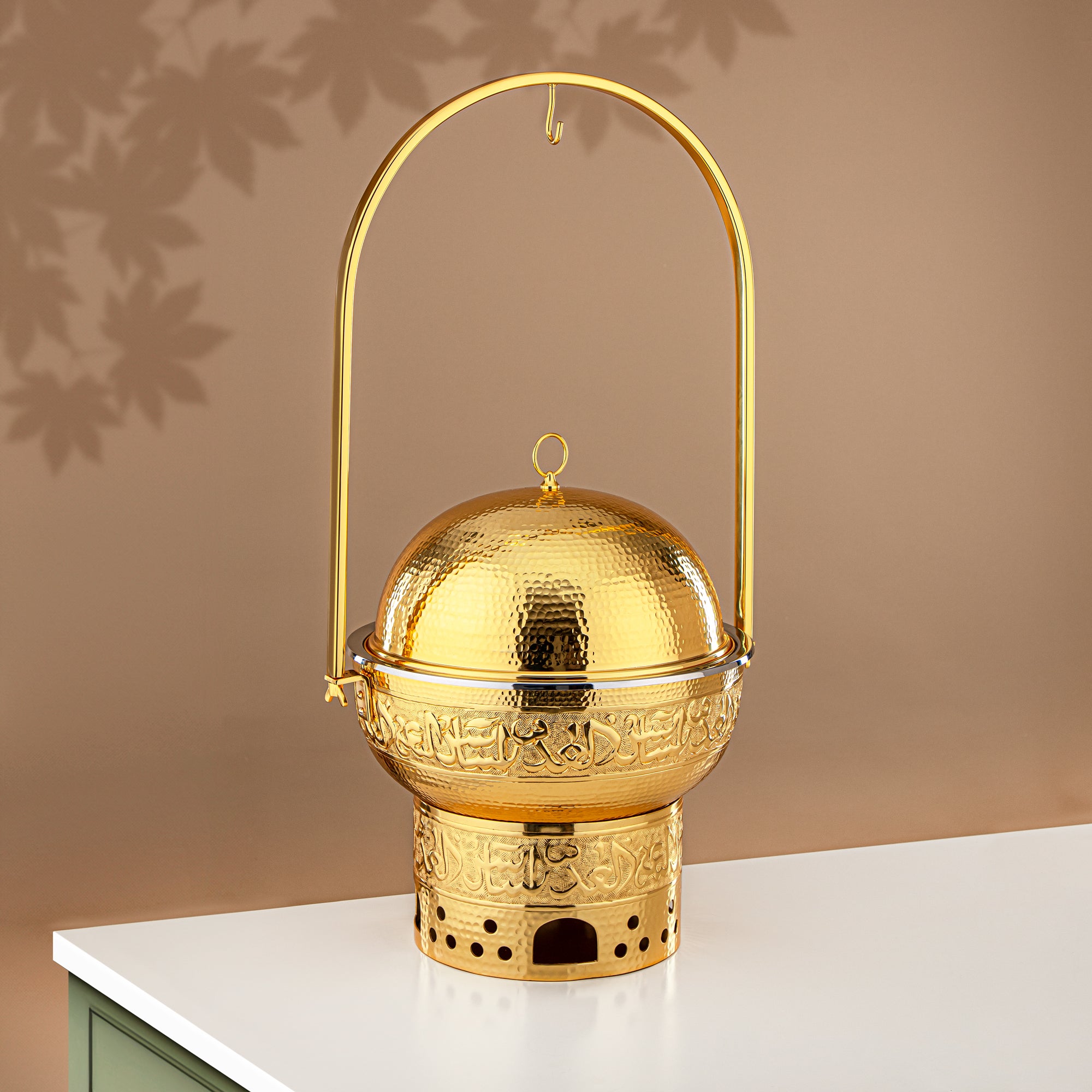 طبق شافينغ ألمرجان ستانلس ستيل 7 لتر ذهبى (MD-3040) - أدوات تقديم أنيقة