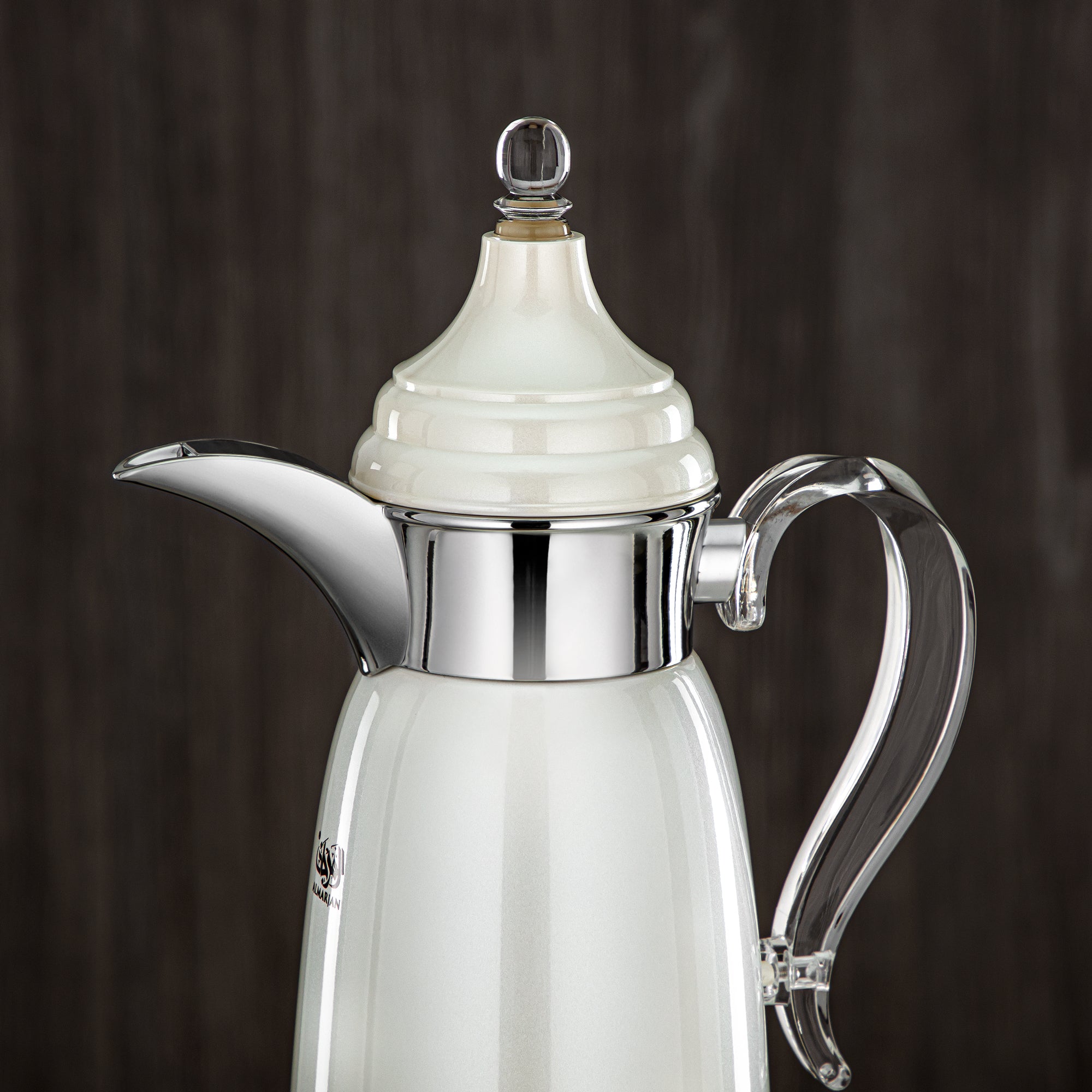 Almarjan 600 ML Stainless Steel Double Wall Flask Pearl White & Silver - SM-2E02-060 PW/C