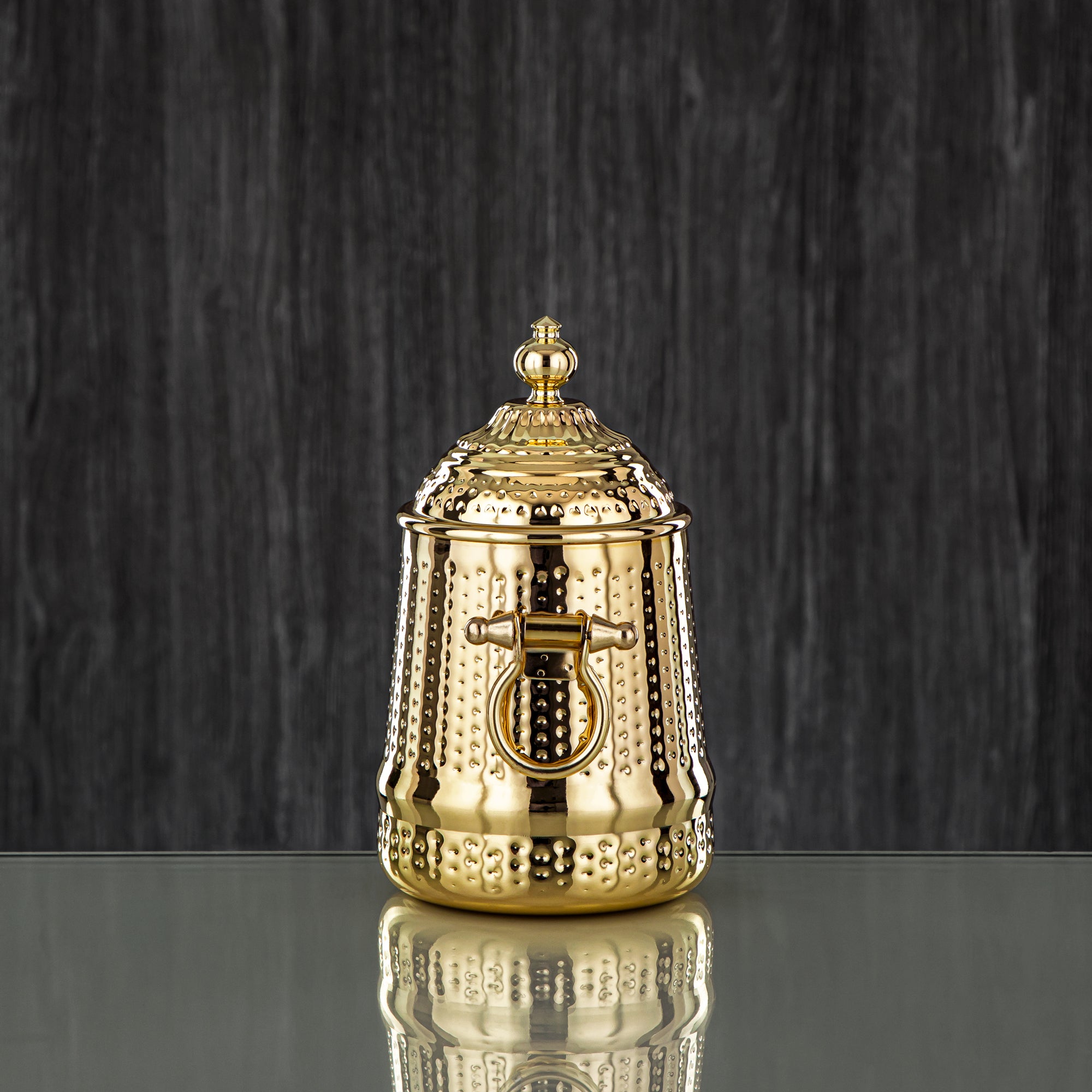 Almarjan 24 Ounce Barari Collection Stainless Steel Canister Gold - STS0013062