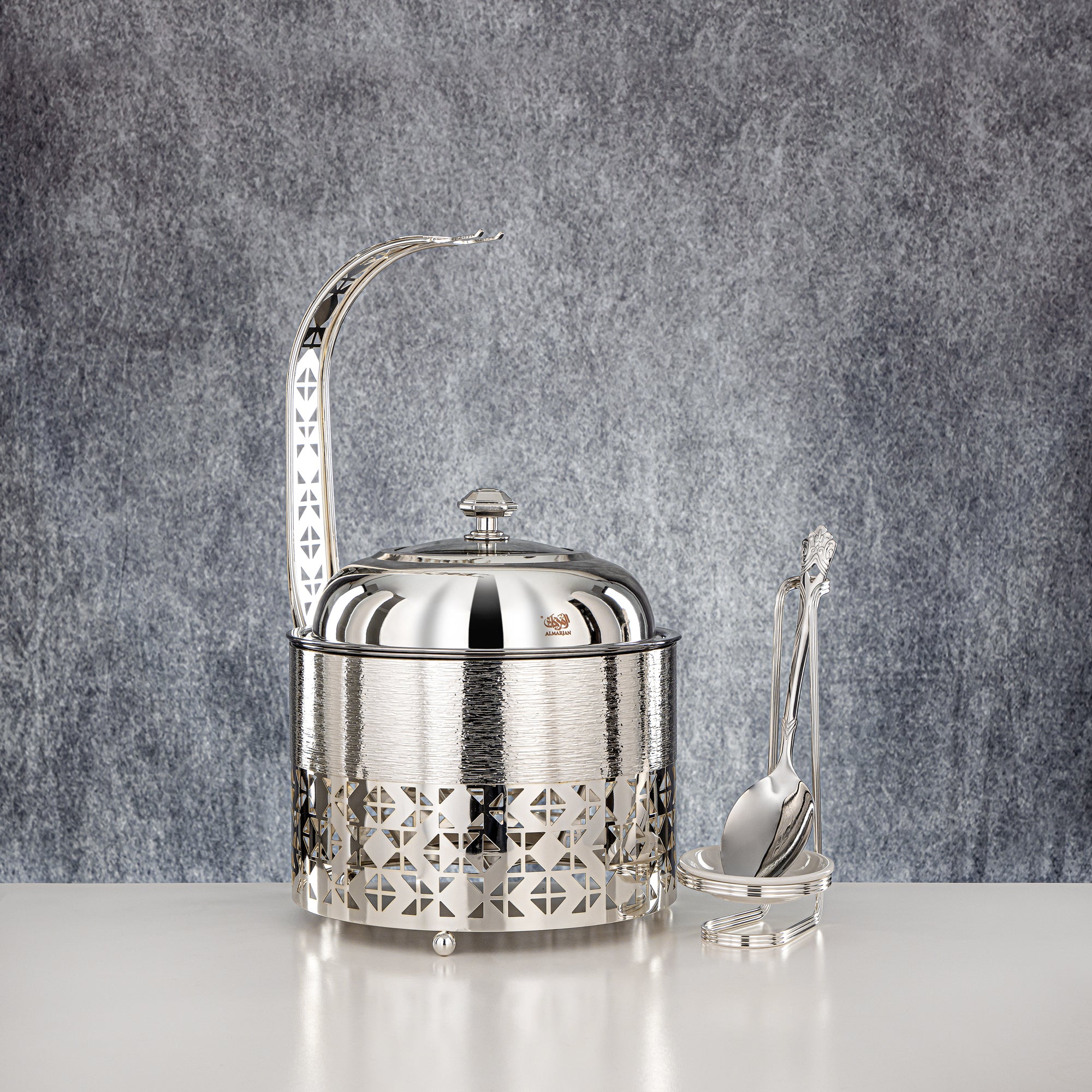 المرقجان 2000 مل طبق تسخين فضي - STS0013336