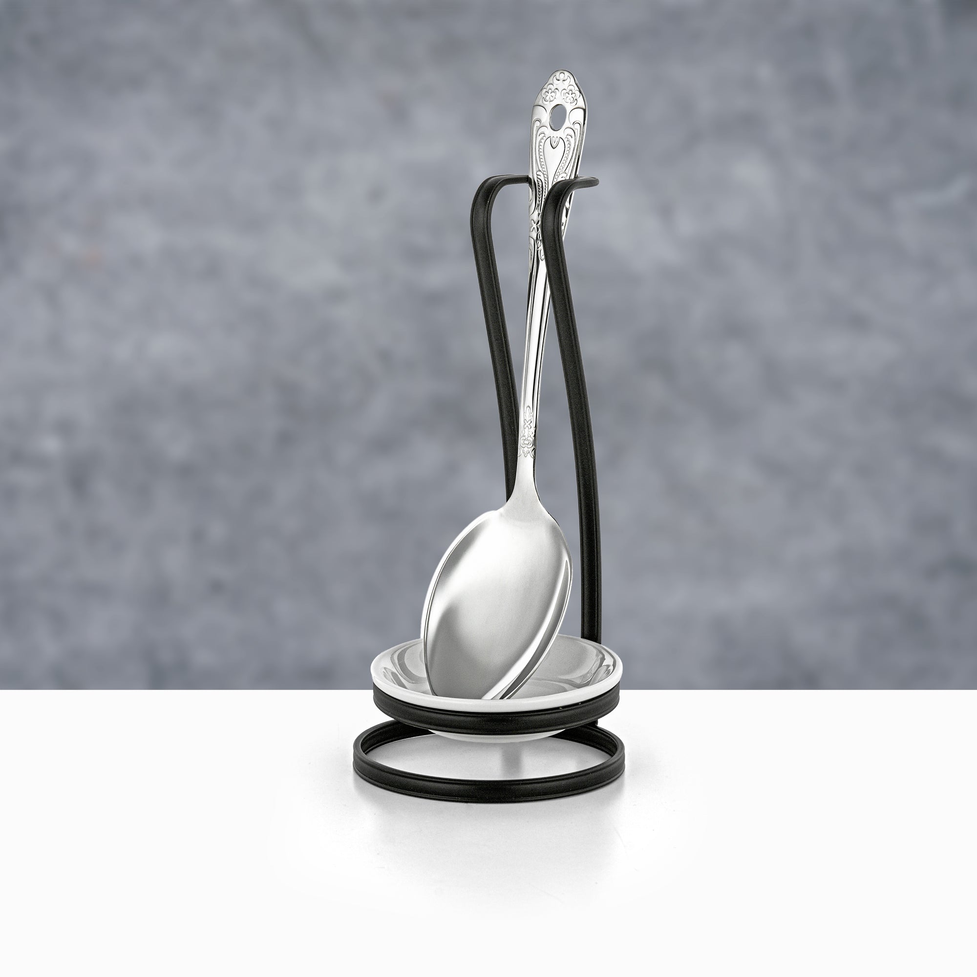 Almarjan Spoon Holder Set 2-Piece Matt Black & Silver
