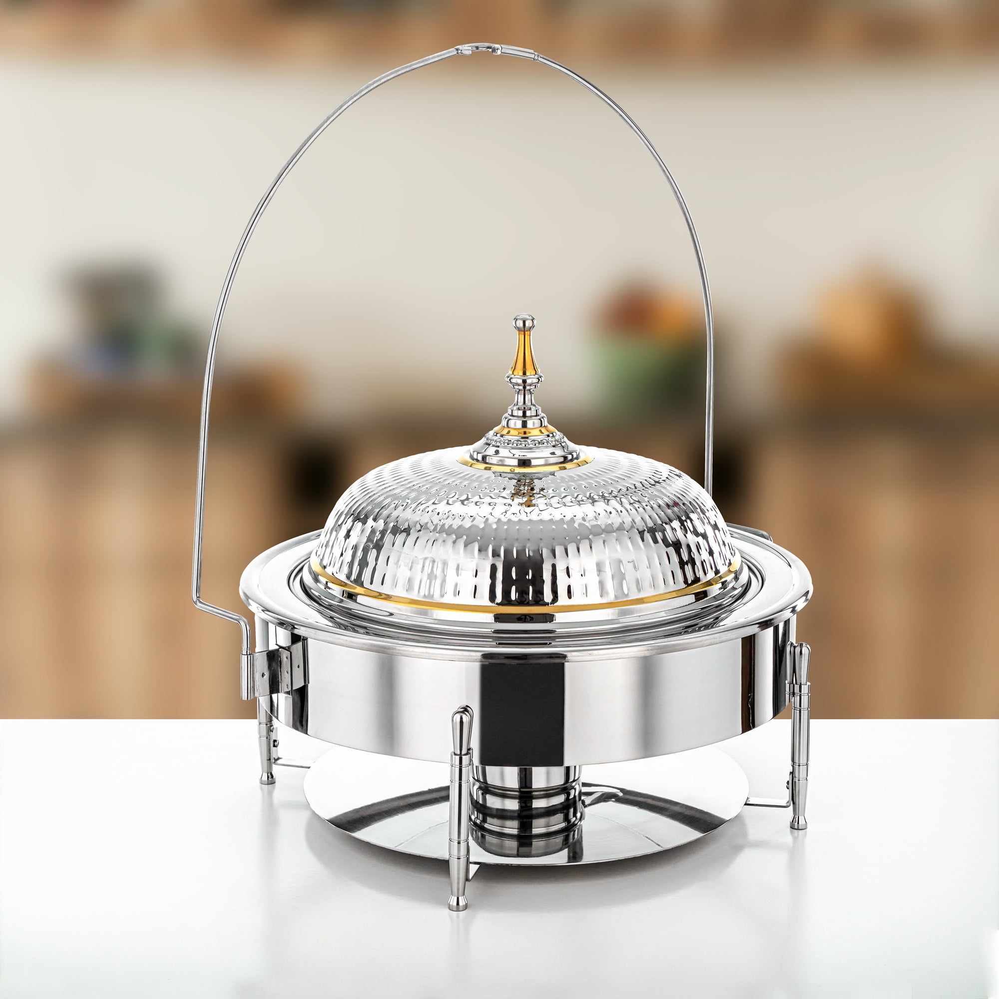 Almarjan Chafing Dish 50 cm Silver & Gold