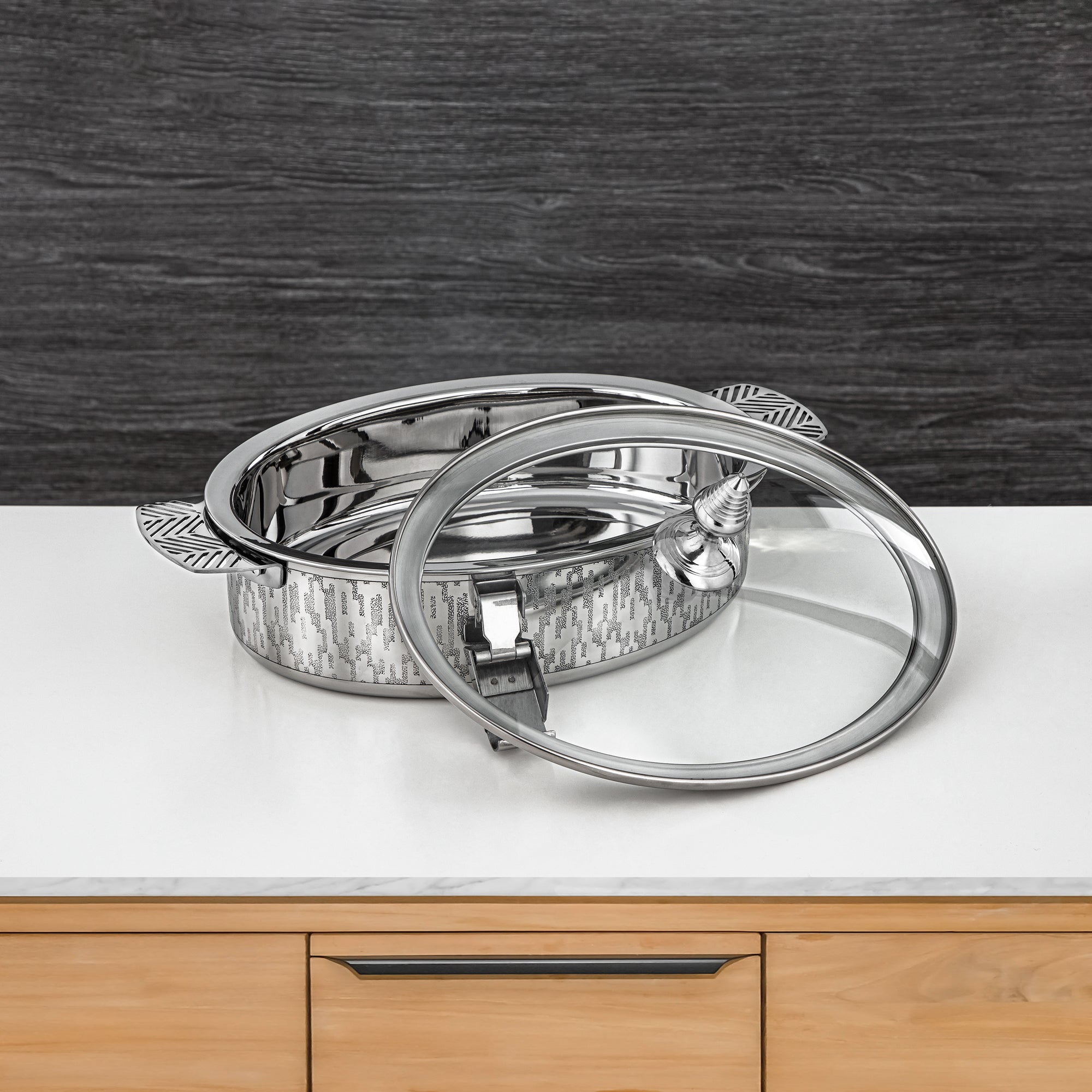 Almarjan Mandi Collection Hot Pot 30cm Silver