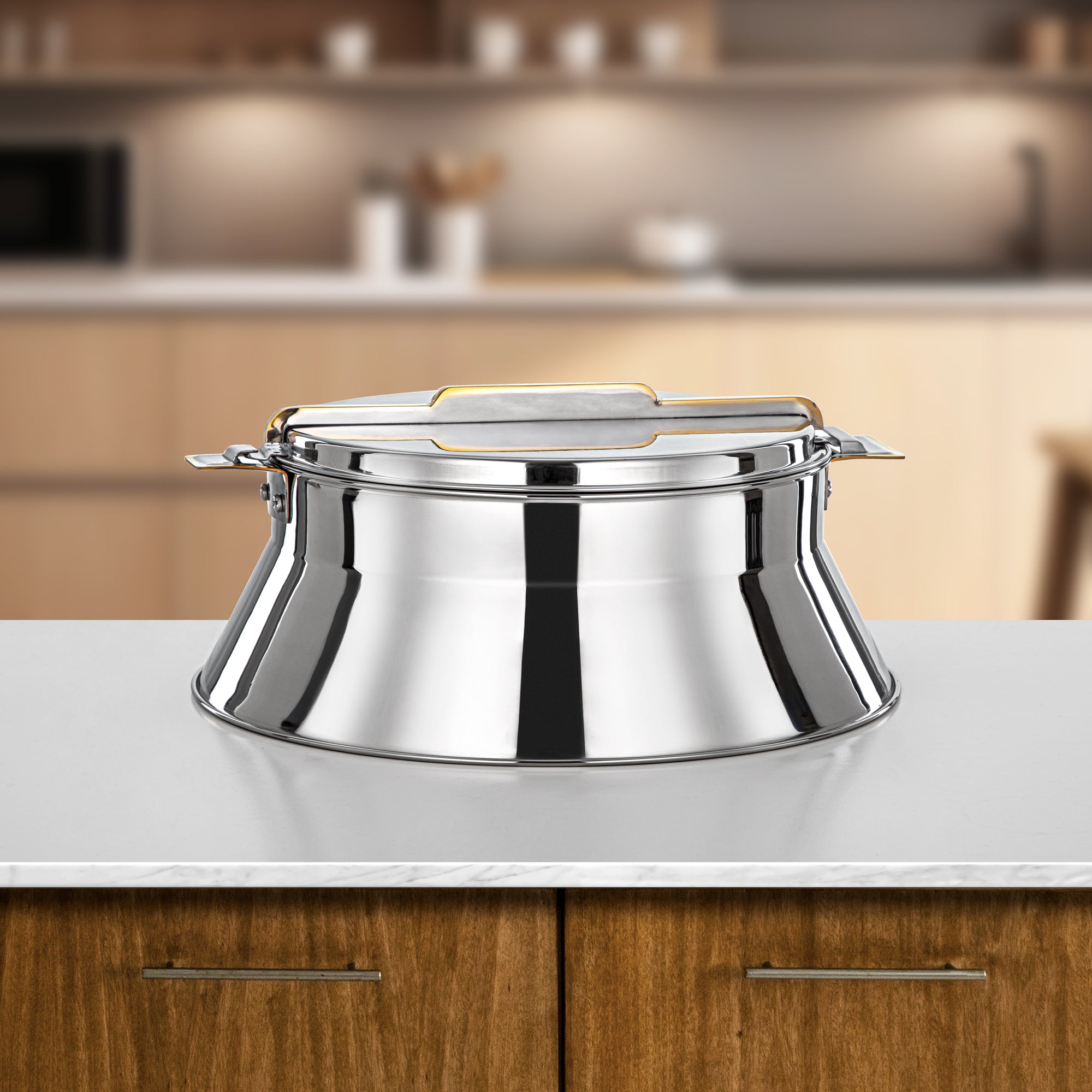 حرارات المرجان ستانلس ستيل، 30 سم (4000 مل)، فضي وذهبي (H25PG8) - مجموعة دلال