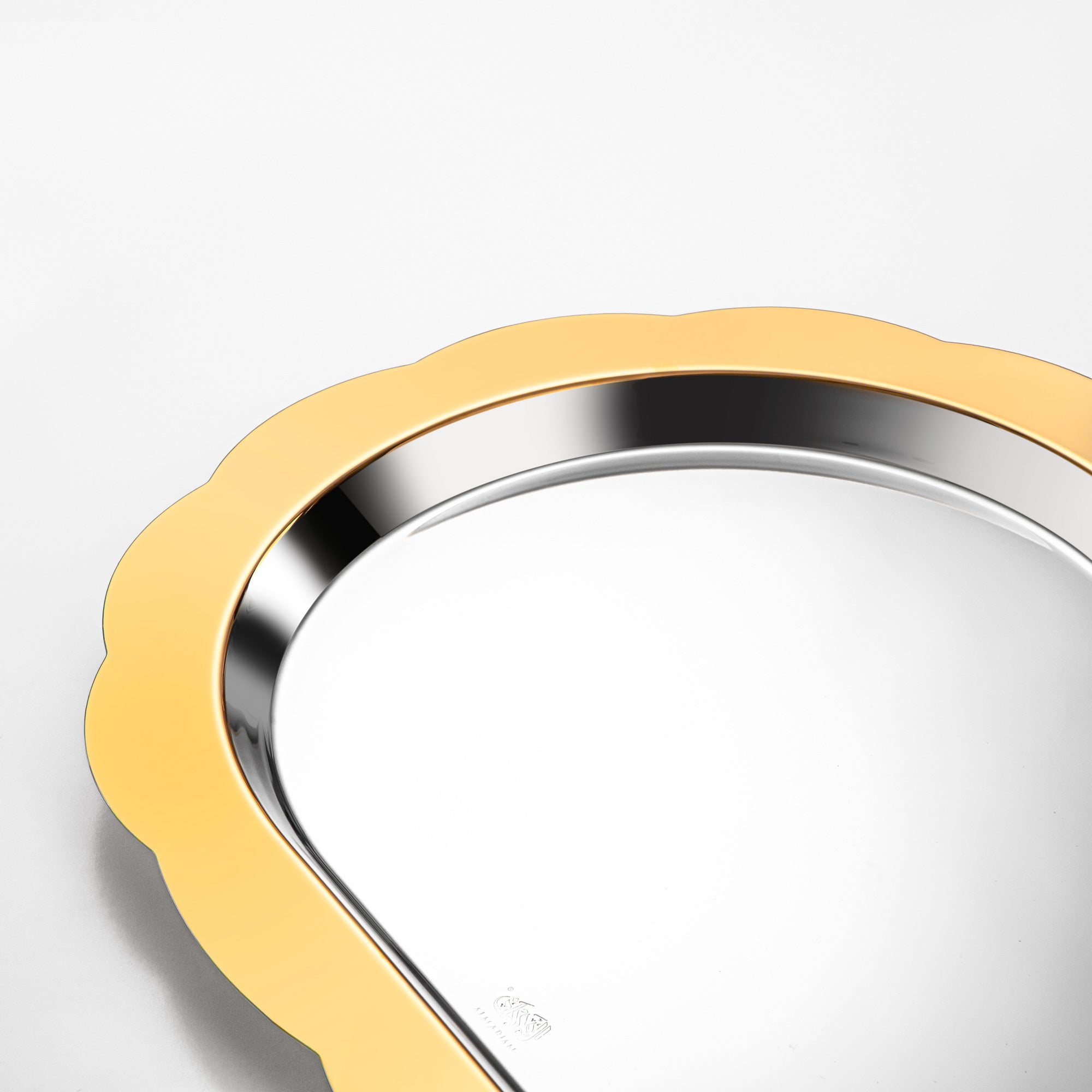 صينية تقديم بيضاوية المرجان جوني ٤٨ سم فضي وذهبي