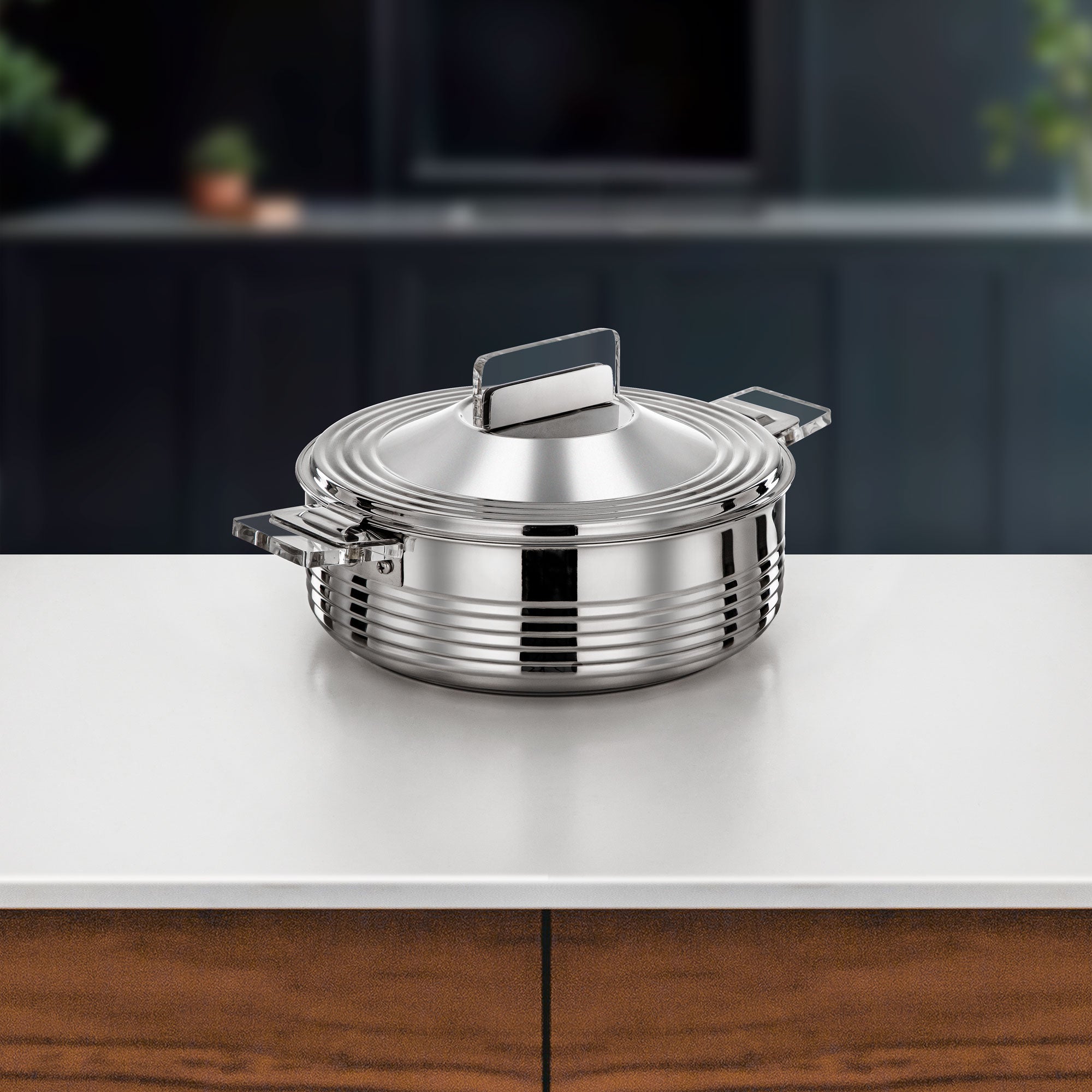 Almarjan Mahra Hot Pot Set of 4 Stainless Steel Silver (H25P3)