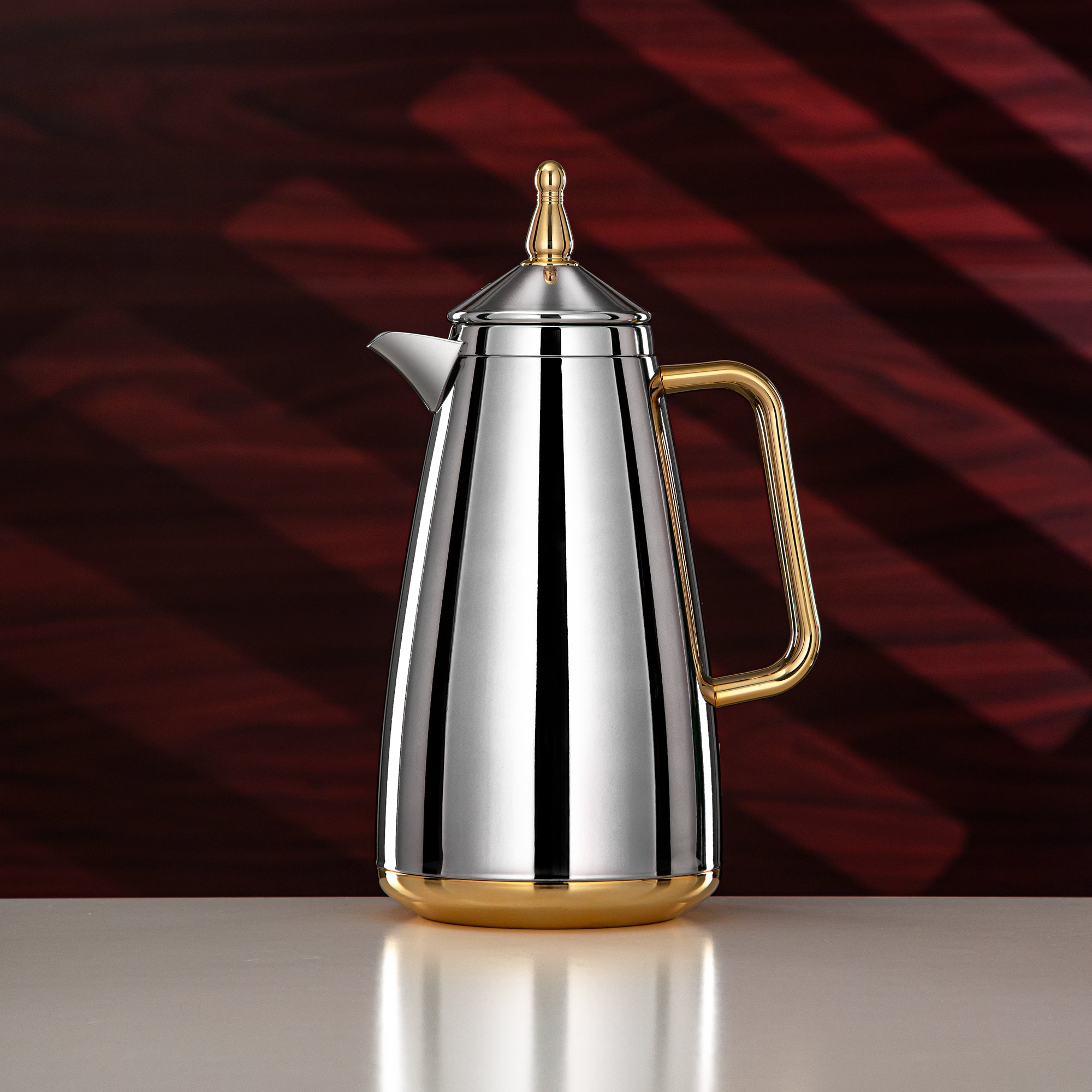 Almarjan Vacuum Flask Set 1L + 1L Silver & Gold