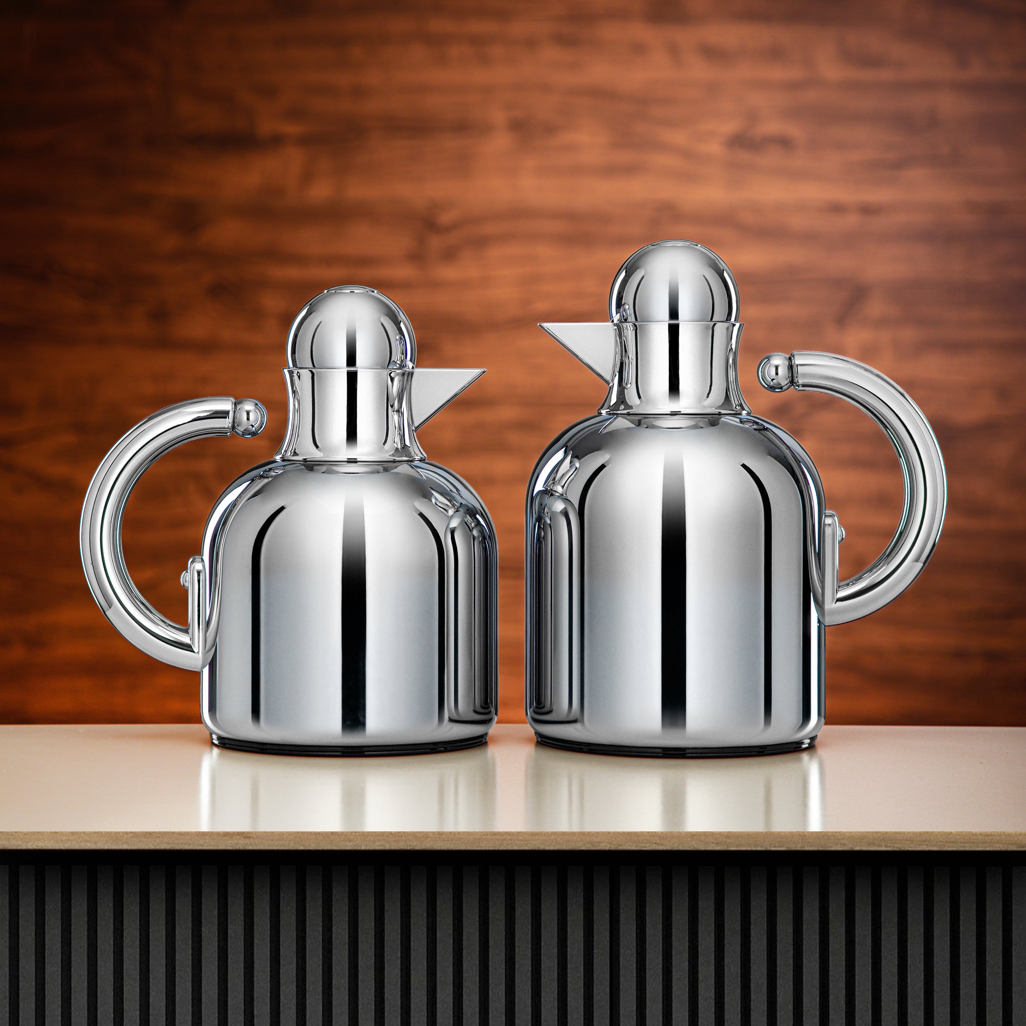 Almarjan Vacuum Flask Set 0.6L + 1L Silver