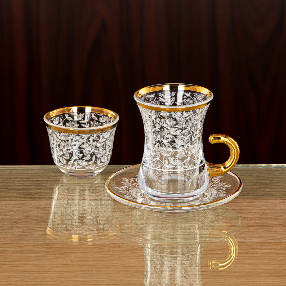 Almarjan 18 Pieces Glass Tea Set - 1043BJ-0001P-1013B-SYE