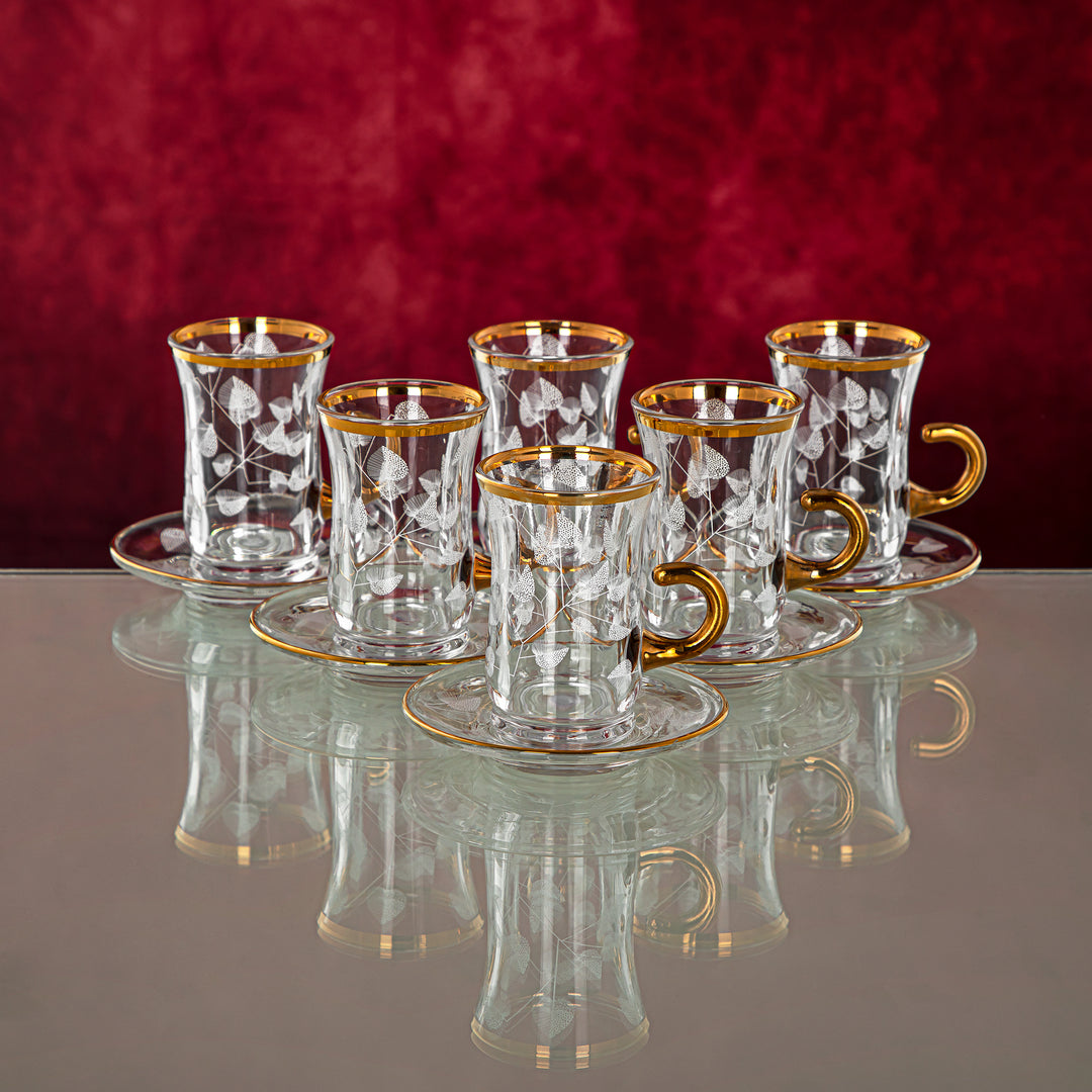 Almarjan 18 Pieces Glass Tea Set - 1043BJ-0001P-1013B-YLX