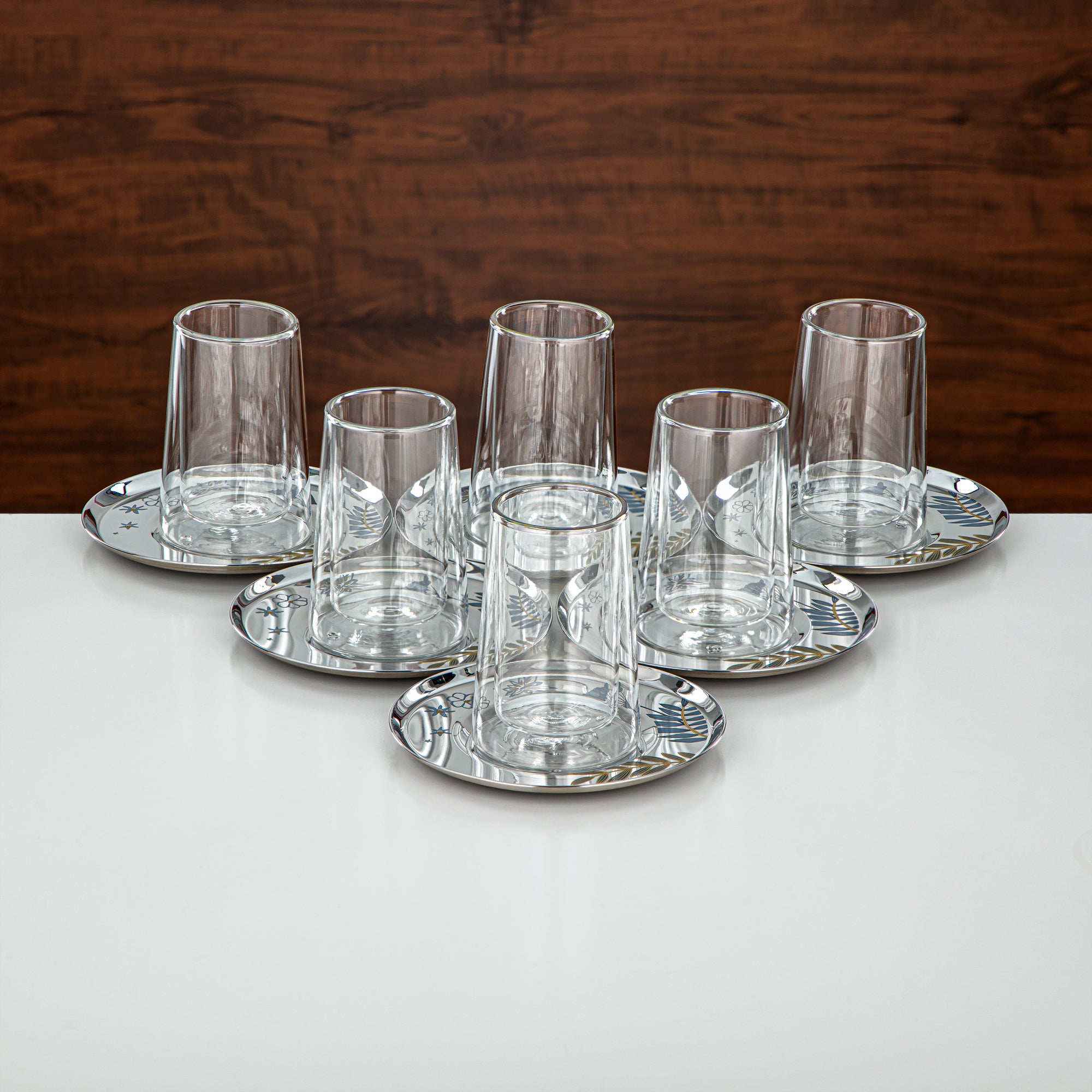 طقم ترمس وشاي المرجان ABS فضي وذهبي 20 قطعة (GOK-S-S-G + 18PCS-12196-3) – تقديم أنيق | رمضان والتجمعات