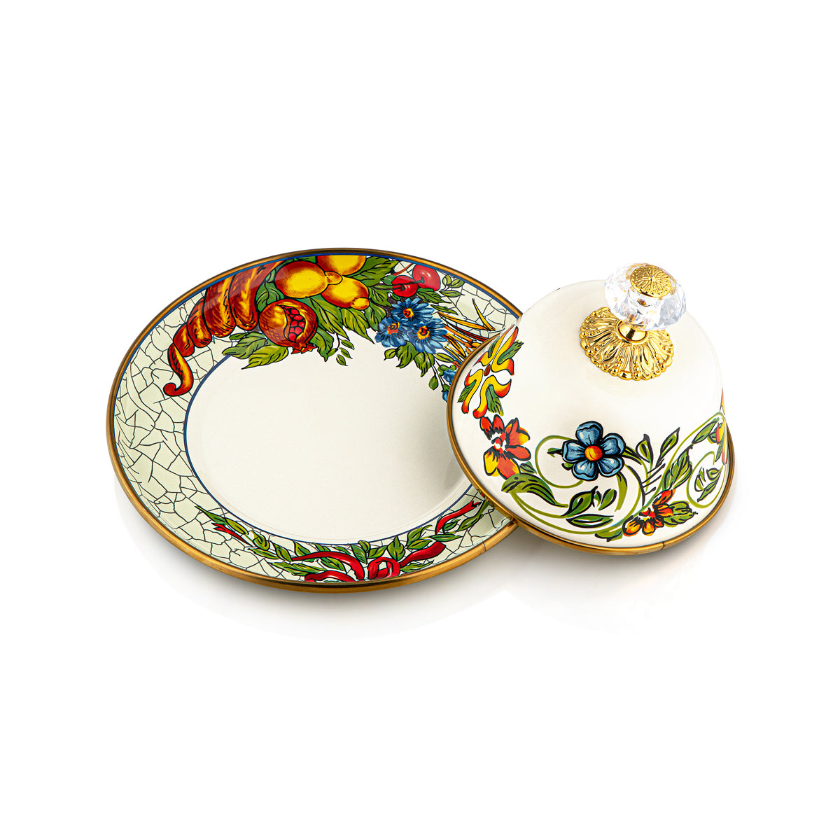 Almarjan Tohfa Collection Enamel Butter Plate - 287421128