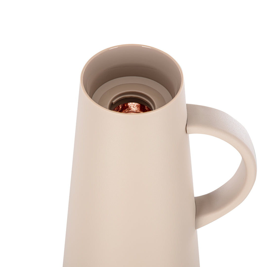 Almarjan 1 Liter Vacuum Flask Beige & Silver - 75410-MC