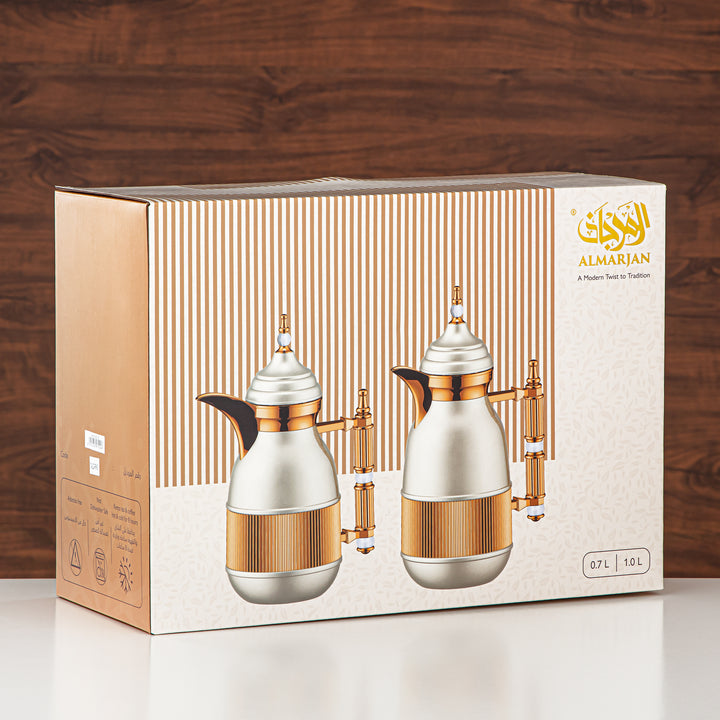 Almarjan 2 Pieces Vacuum Flask Set Silver - CALD-FCE