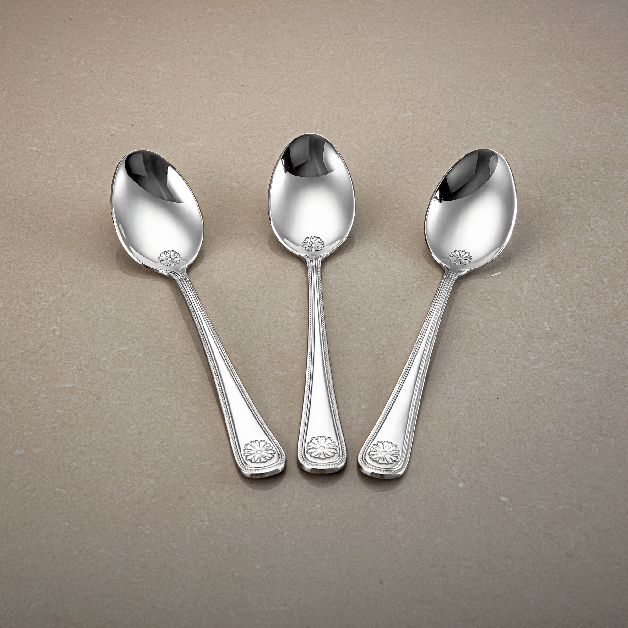 Almarjan Dinner Spoon Set 3 Pieces, Stainless Steel, Silver (CUT0010361) Elegant Flatware