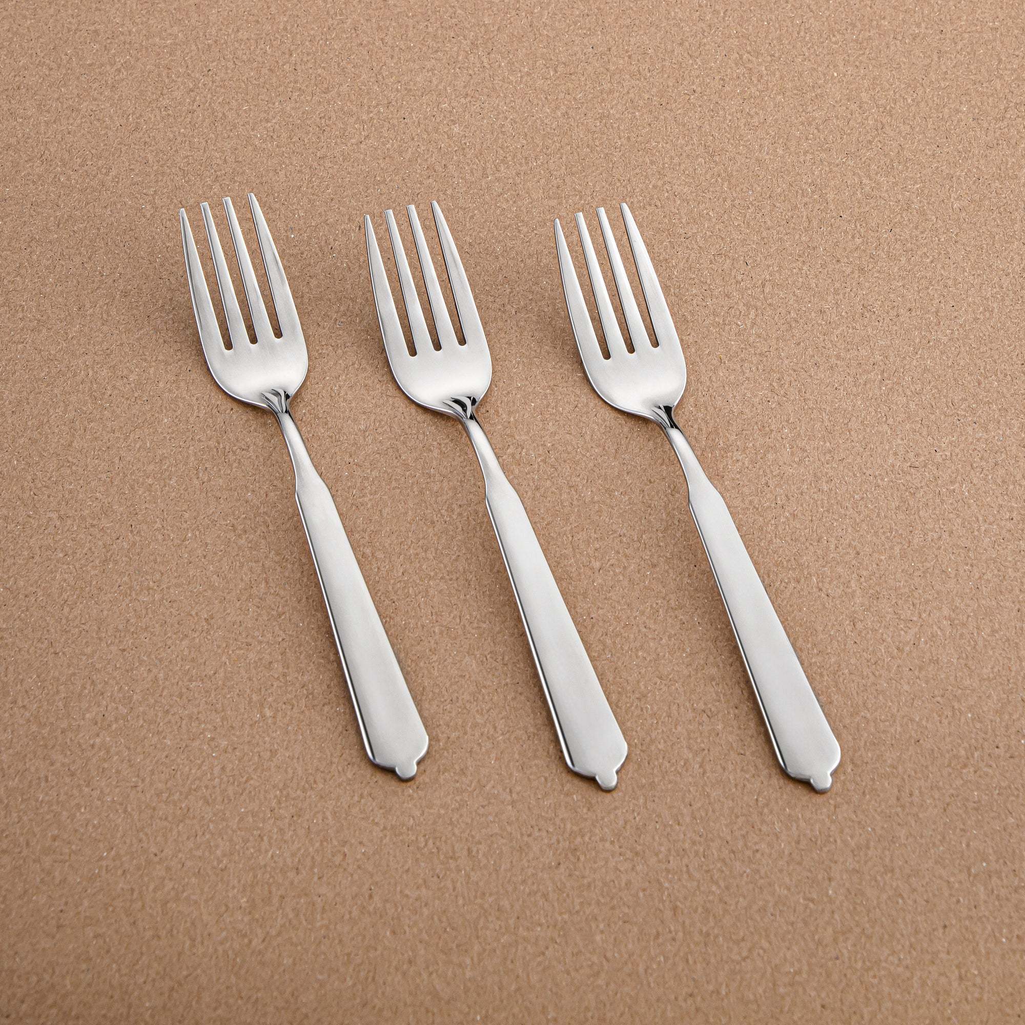 Almarjan 3-Piece Stainless Steel Tea Fork Set – Mirror Finish, Silver CUT1620041