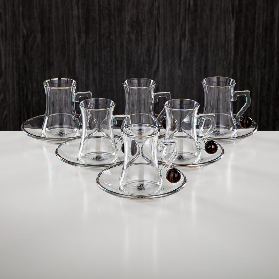 Almarjan 18 Pieces Borosilicate Glass Tea Set - FB803-18 PBR/C