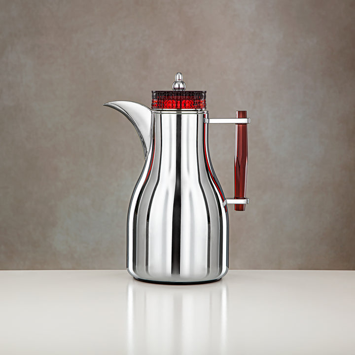 Almarjan 2 Pieces Vacuum Flask Set Silver & Red - FG804 AB-100 MAR/C