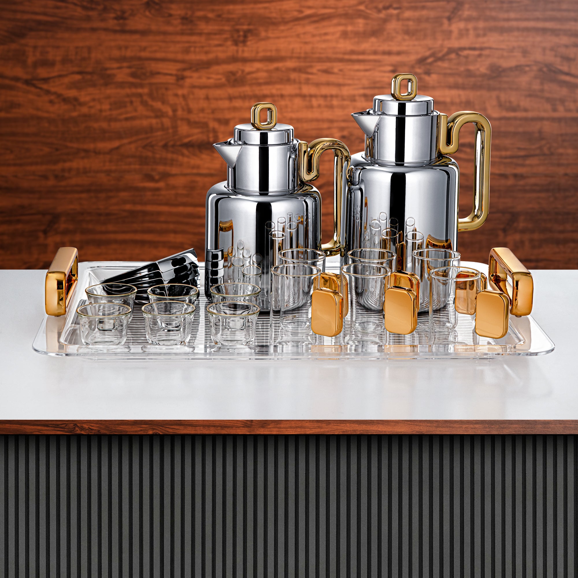 Almarjan Serving Set 24-Piece Silver & Gold