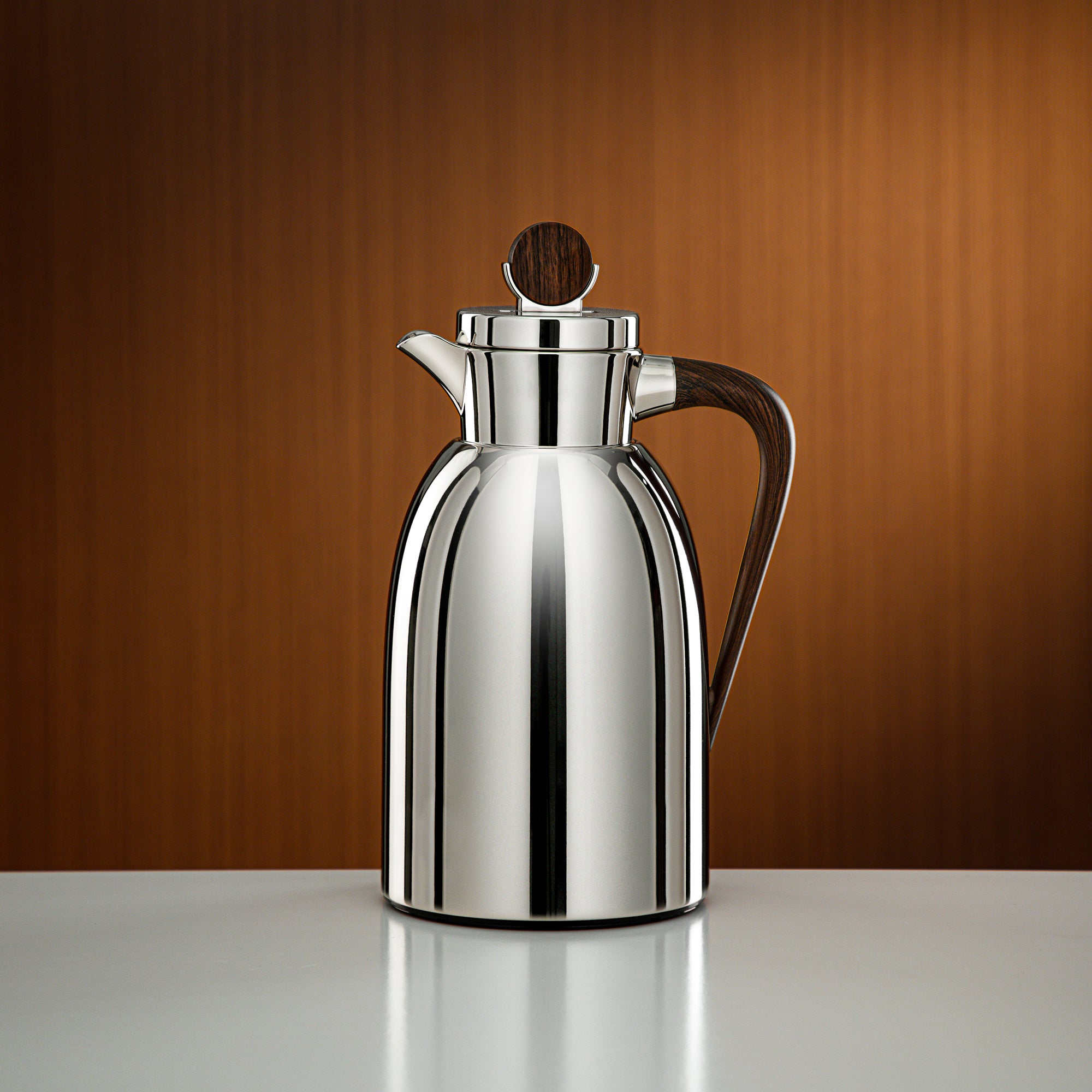 ترمس المرجان 1.3 لتر نيكل وخشب داكن