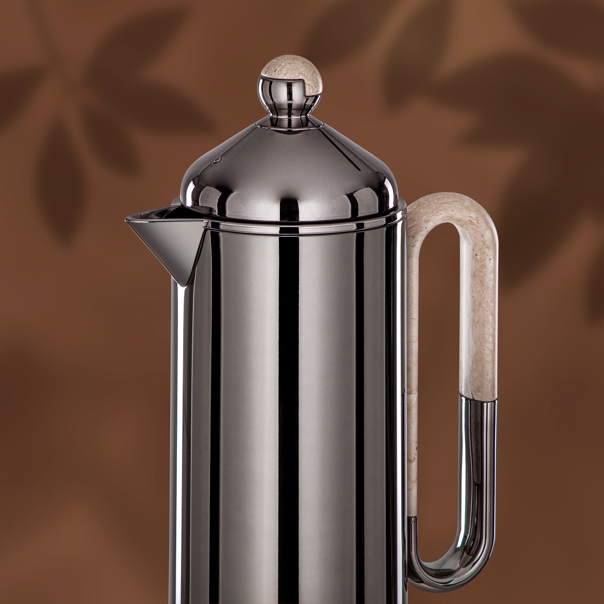 Almarjan 2 Pieces Vacuum Flask Set, Gun Black & Travertine Marble