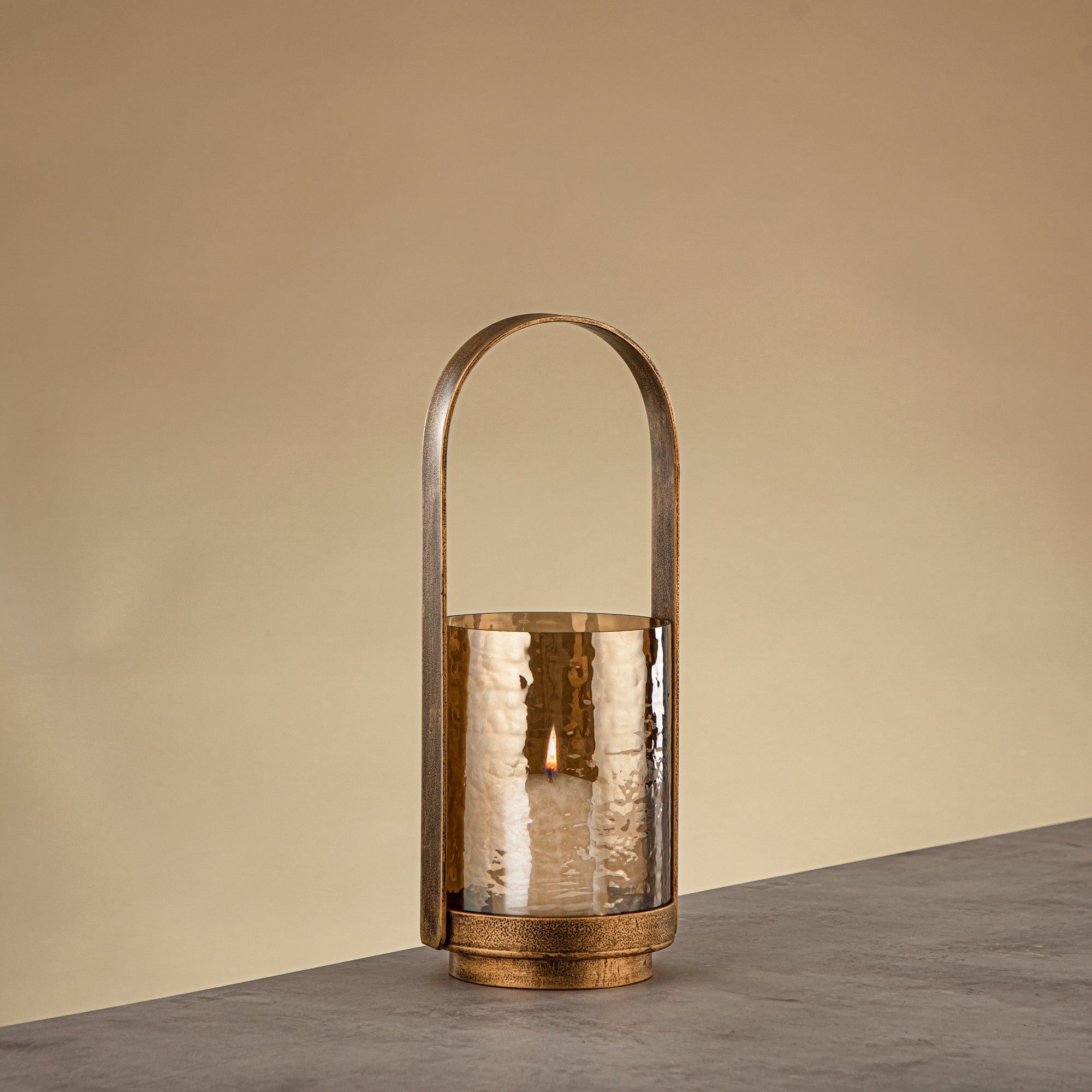 فانوس المرجان هوريكان 32 سم ذهبي عتيق