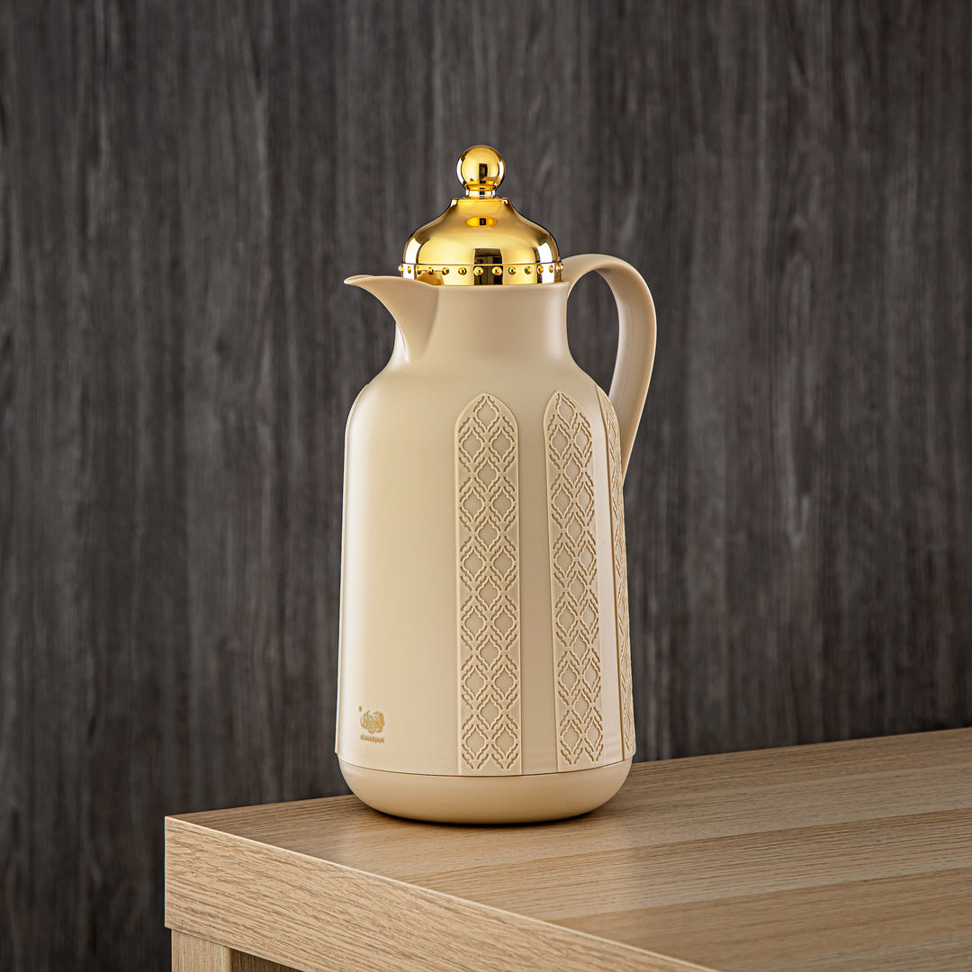 Almarjan 2 Pieces Vacuum Flask Set Beige & Gold - GT110-070/100 BG/G