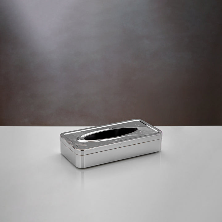 Almarjan 2 Pieces Dustbin & Tissue Box Set Chrome - HT2305017