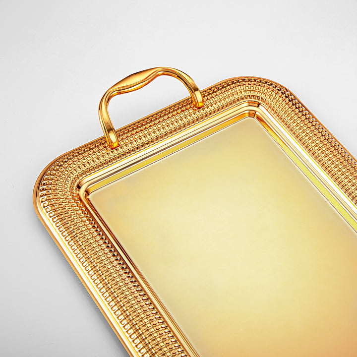 Almarjan 3 Pieces Serving Tray Set Gold - HT2308009