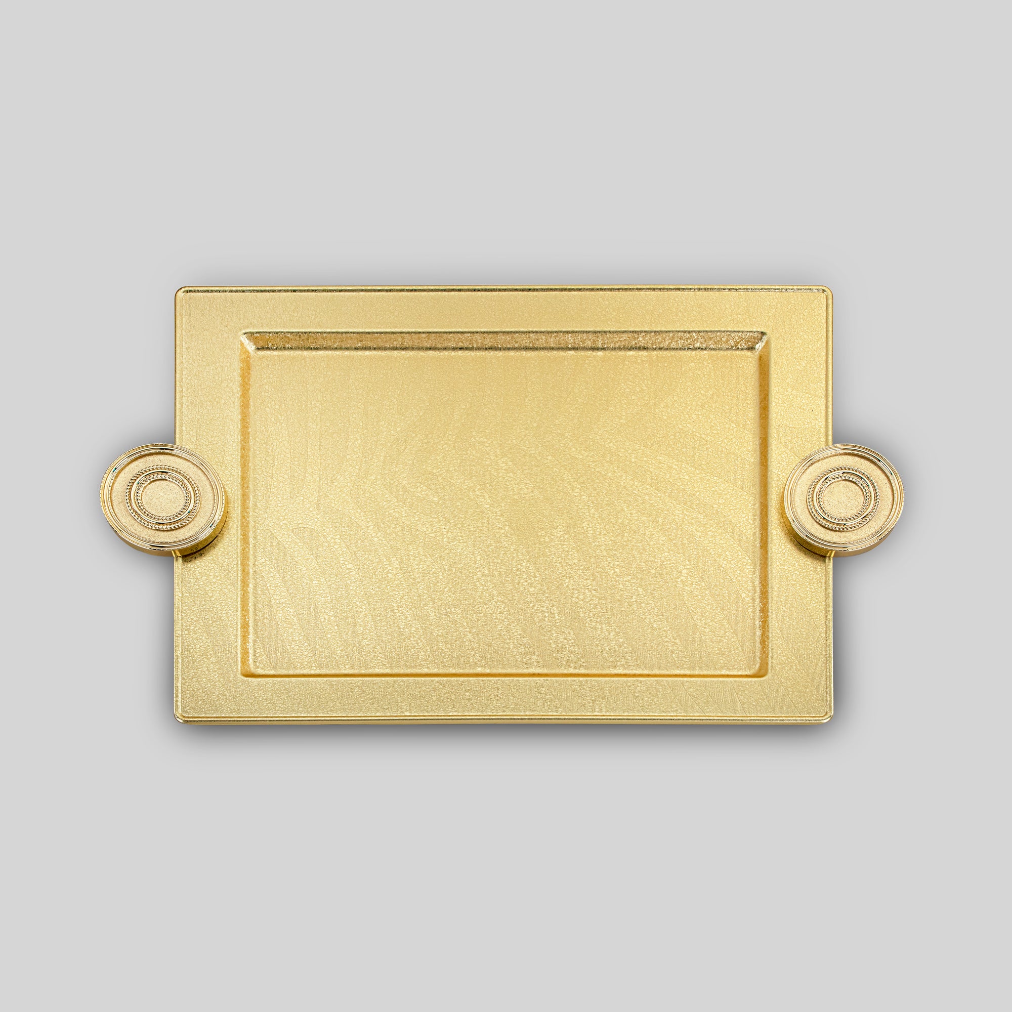 طقم صواني تقديم المرجان بنقشة متشققة من النحاس (3 قطع)