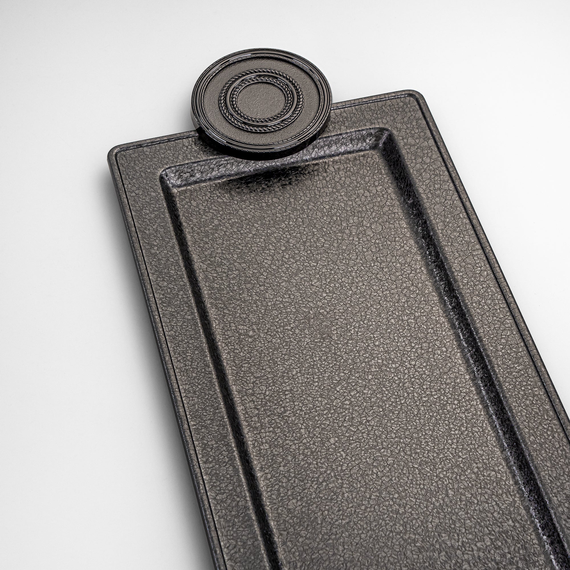 صينية تقديم المرجان 56 سم أسود متشقق