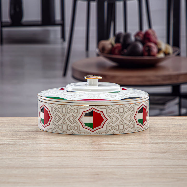 Almarjan 18 CM Fonon Collection Porcelain Bowl With Cover - 7772