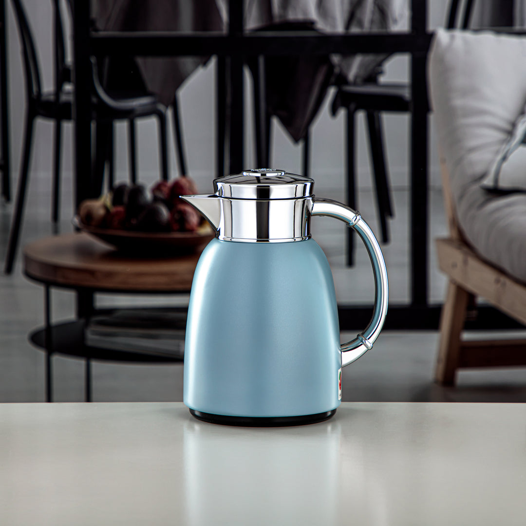 Almarjan Vacuum Flask 0.65L (QVC-0650Q406YZC) - Push Button, Light Blue | Modern Serveware